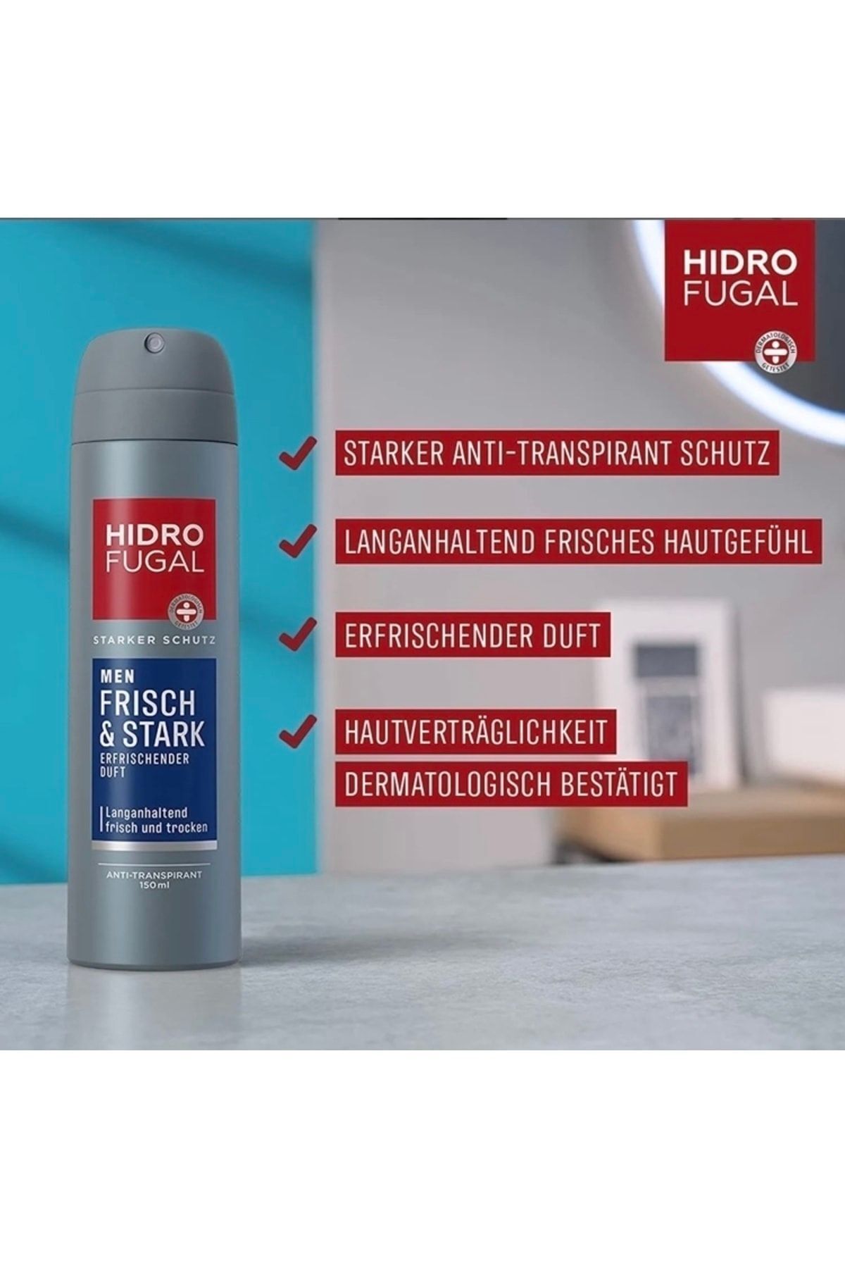 Hidro Fugal Hidrofugal Men Frisch & Stark Anti-transpirant (Erkek Terleme Önleyici Deodorantı ) Spray 150ml