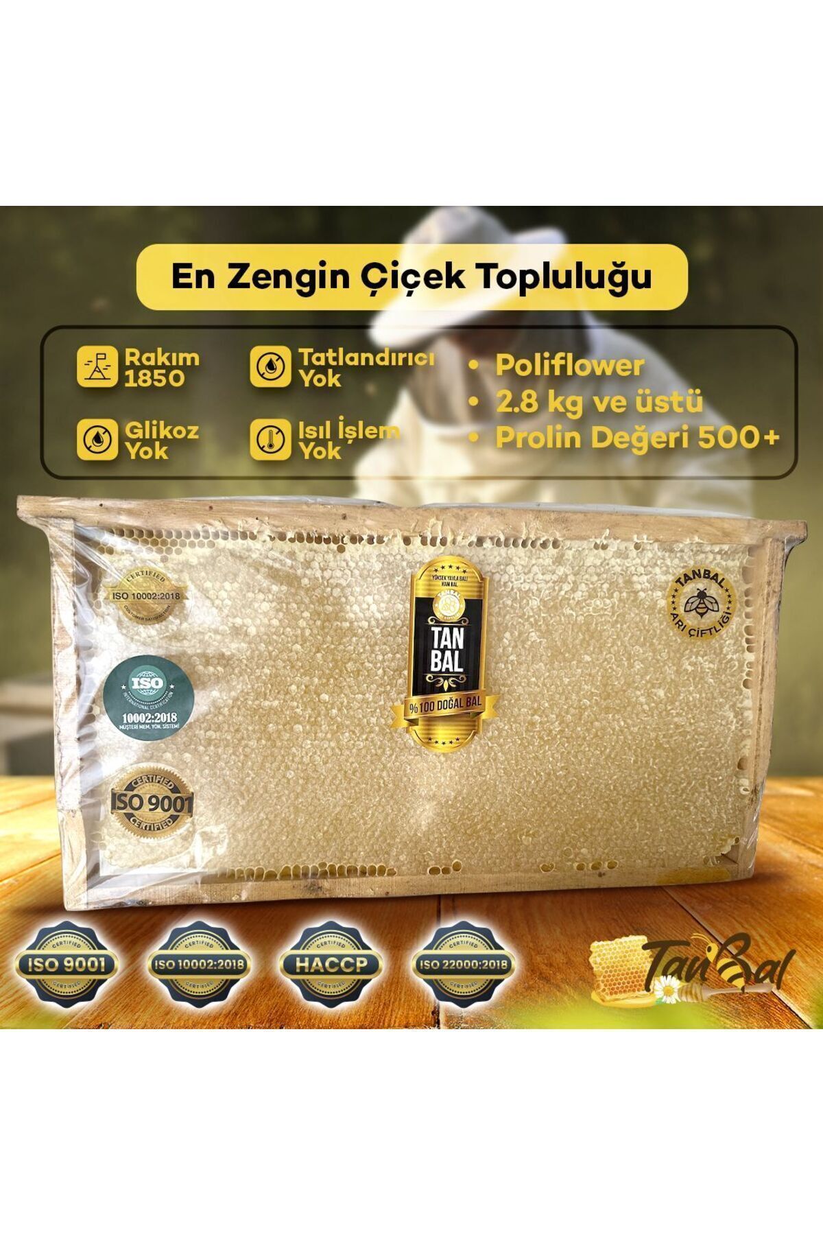 TANBAL Üreticisinden Organik Yayla Çiçek Balı 2.8kg -3.2 Kg 1.sınıf Analizli