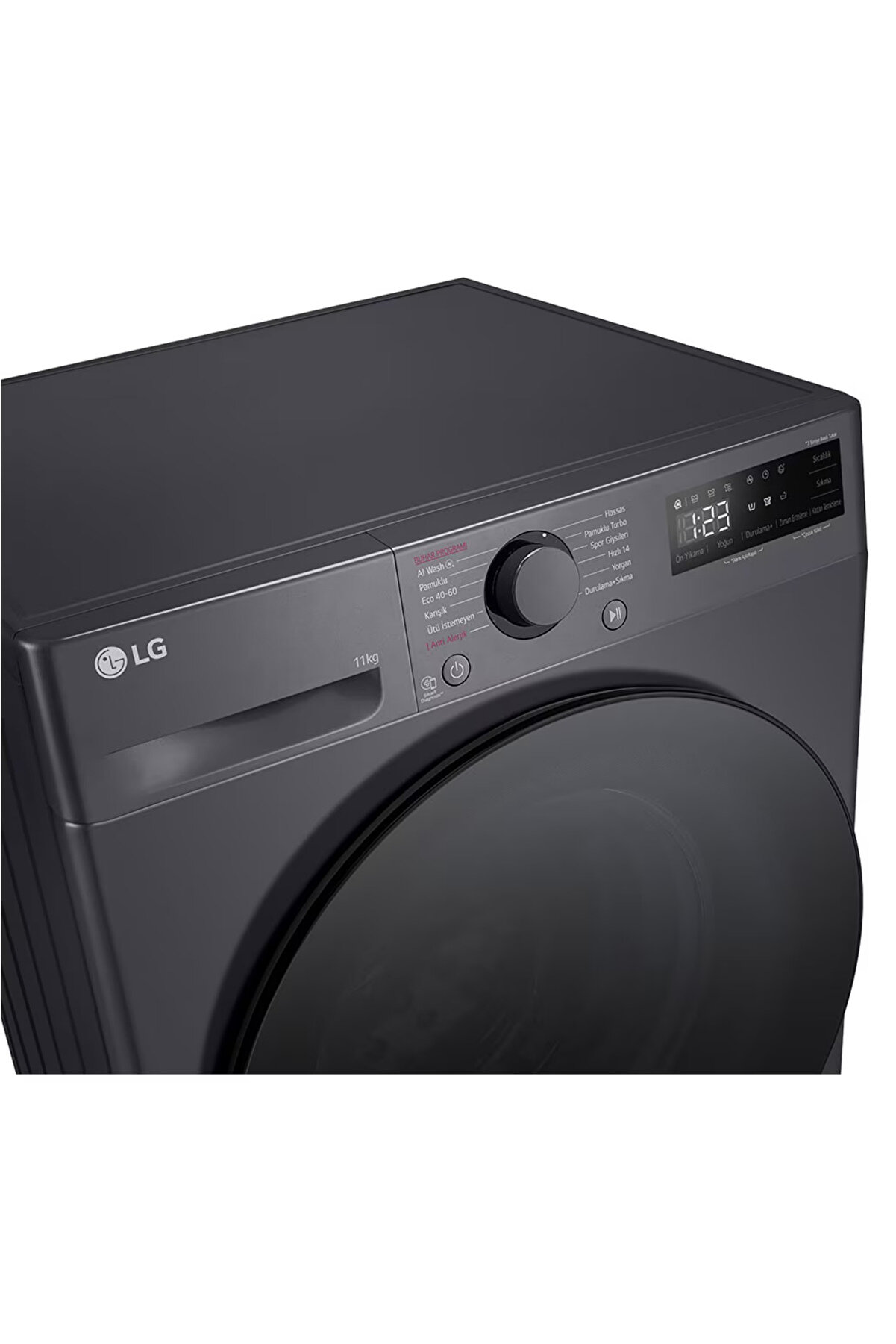 A Enerji Sınıfı 11KG 1400 Devir Çamaşır Makinesi Siyah AI Özelliği ile Kumaşınızı Algılar