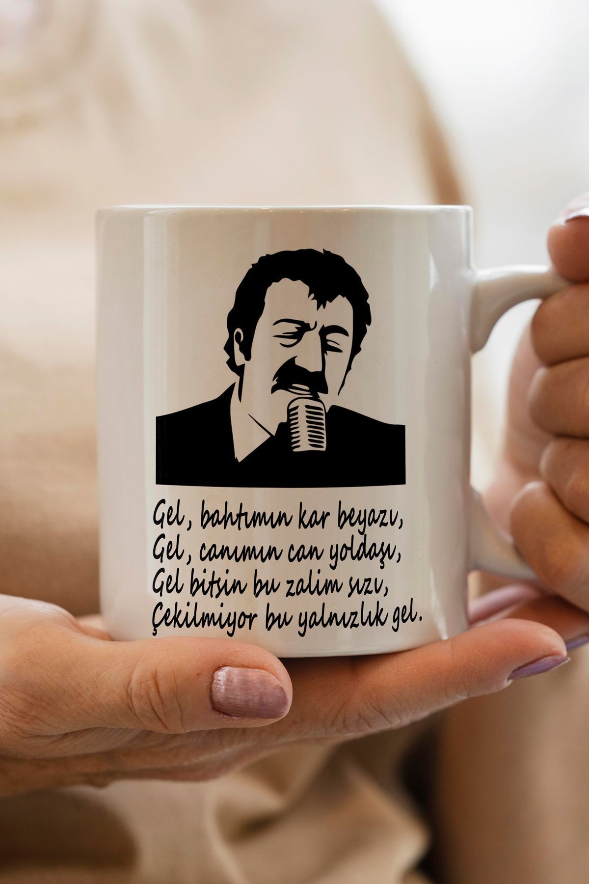 South Steel Müslüm Gürses Gel Bahtımın Kar Beyazı Yazılı Kişiye Özel Baskılı Kupa Bardak
