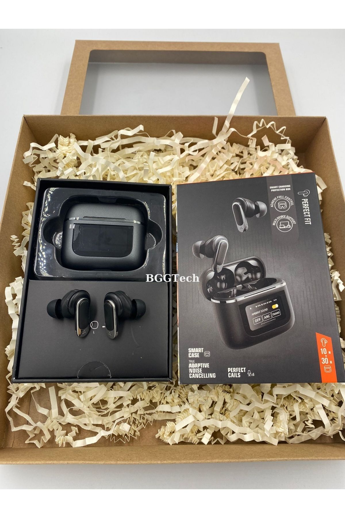 BGGTech V8 Pro 2 Anc Dokunmatik Dijital Ekranlı Aktif Gürültü Engellemeli Bluetooth Kulaklık