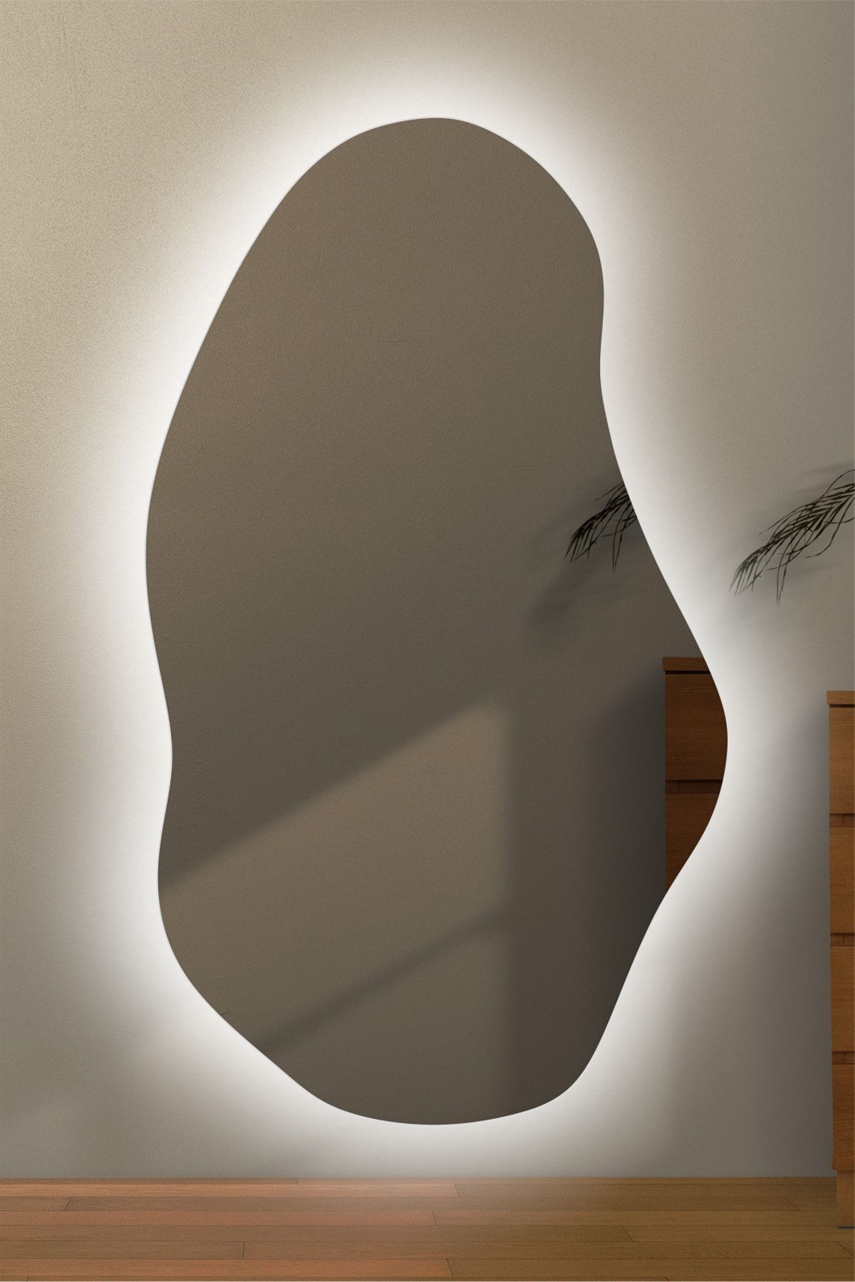 KaraçamDekor Led Işıklı Asimetrik Boy Aynası