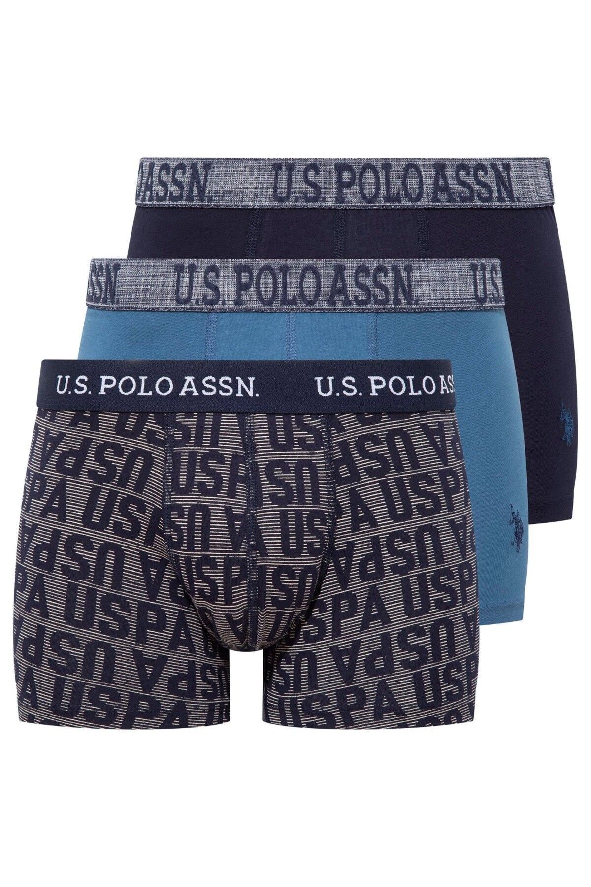 U.S. Polo Assn. Erkek Baskılı Antrasit- Siyah  Boxer