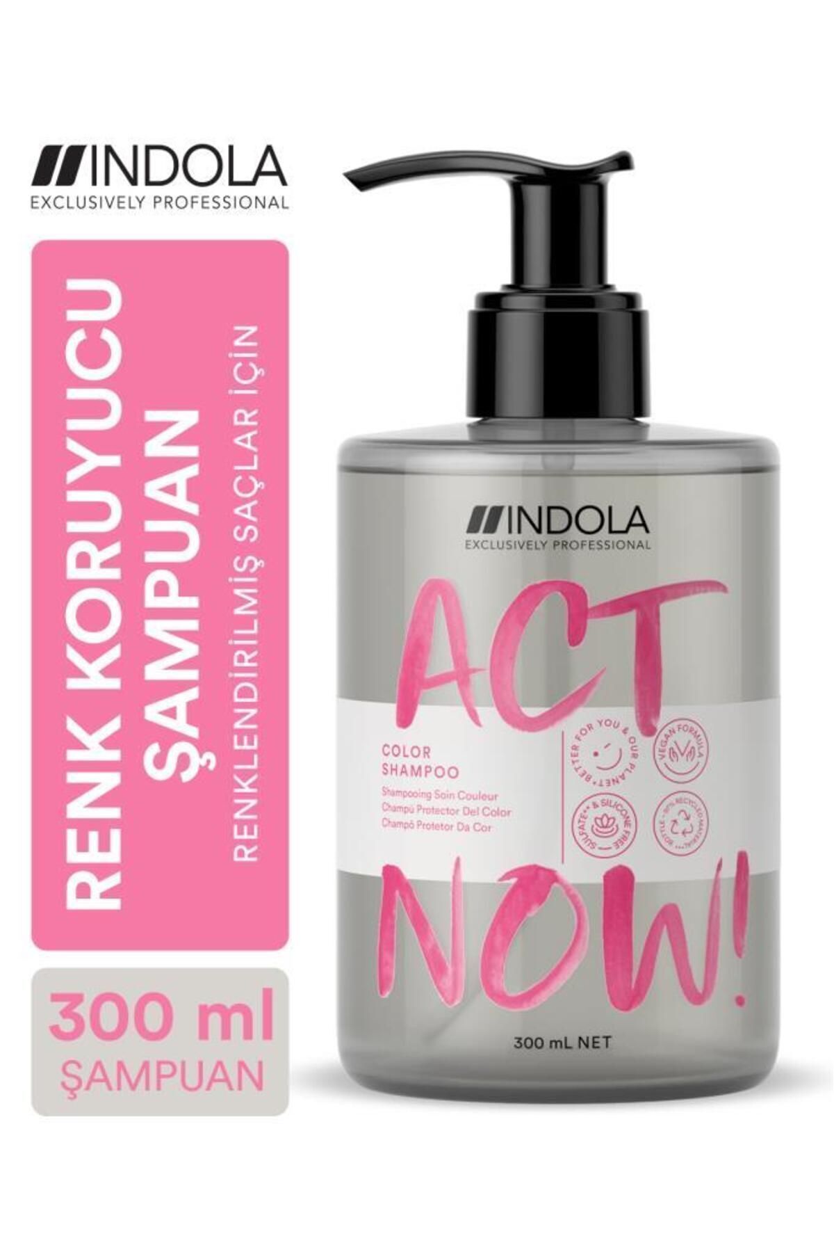 Indola Act Now! Renklendirilmiş Saçlar Için Chia Tohumu Özlü Renk Koruyucu Şampuan 300ml | Vegan, Sülfatsız