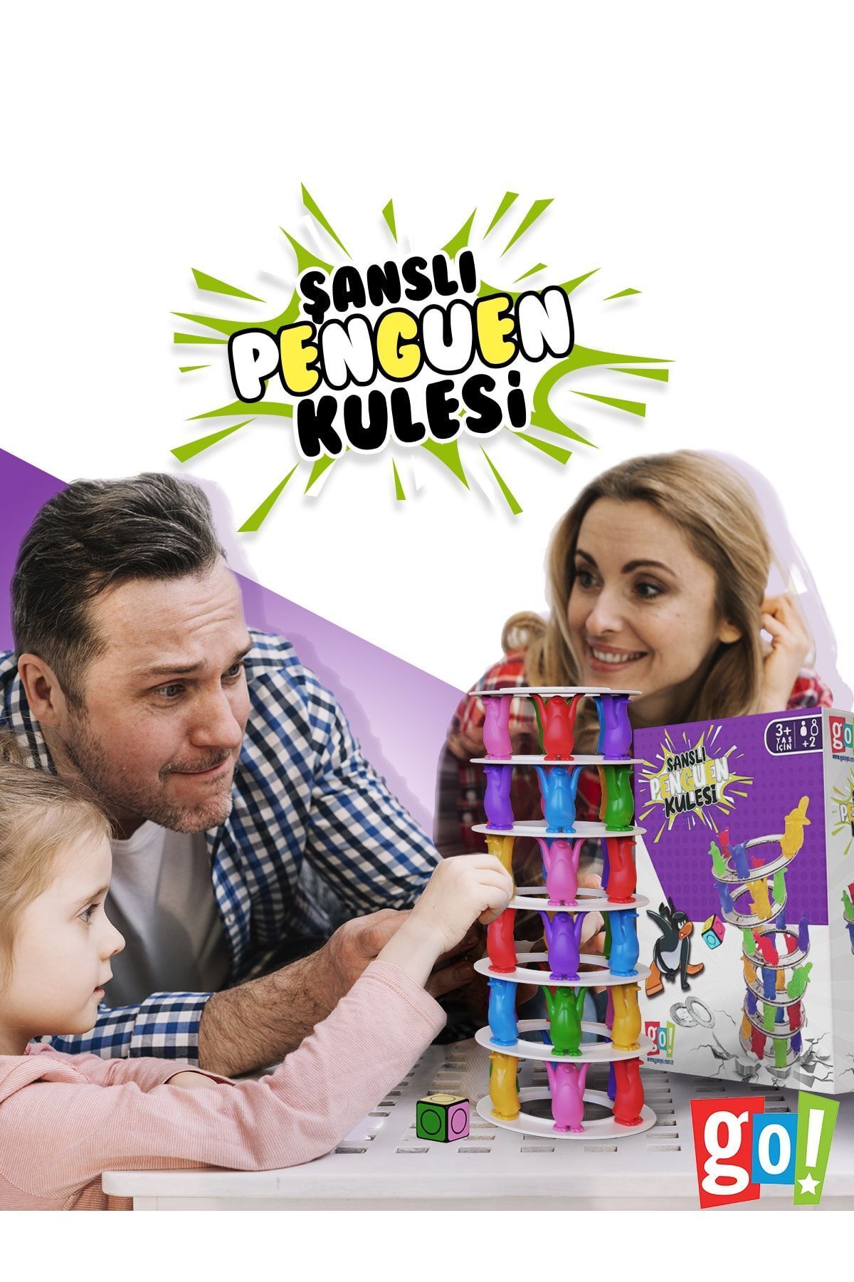 Go Toys Şanslı Penguen Kulesi Eğitici Zeka Ve Aktivite Oyunu Eğlence Kutusu Eğitici Oyuncak