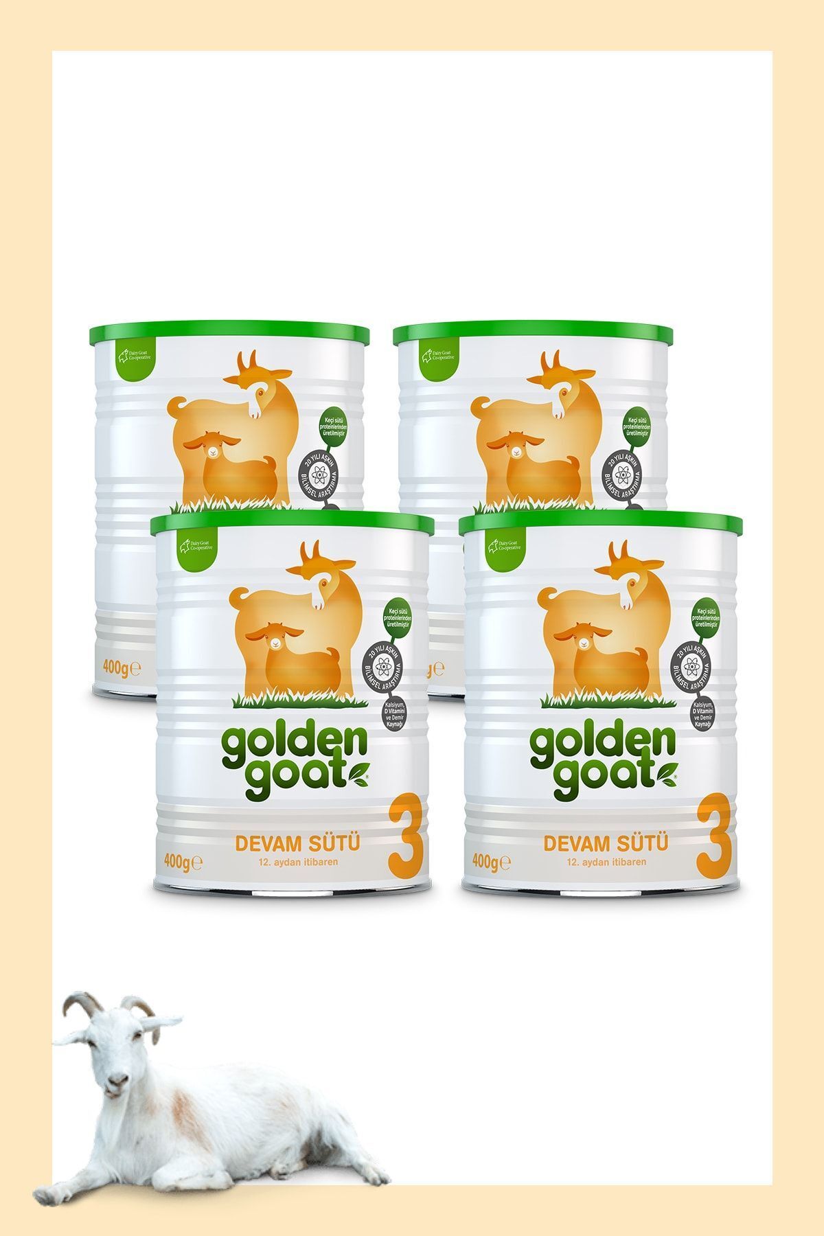 Golden Goat Keçi Devam Sütü 3 Numara 400 gr4'lü Paket