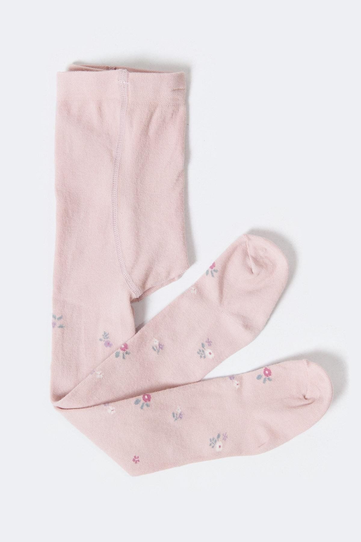 Katia & Bony Pamuklu Çiçek Desenli Bebek Külotlu Çorap Pembe