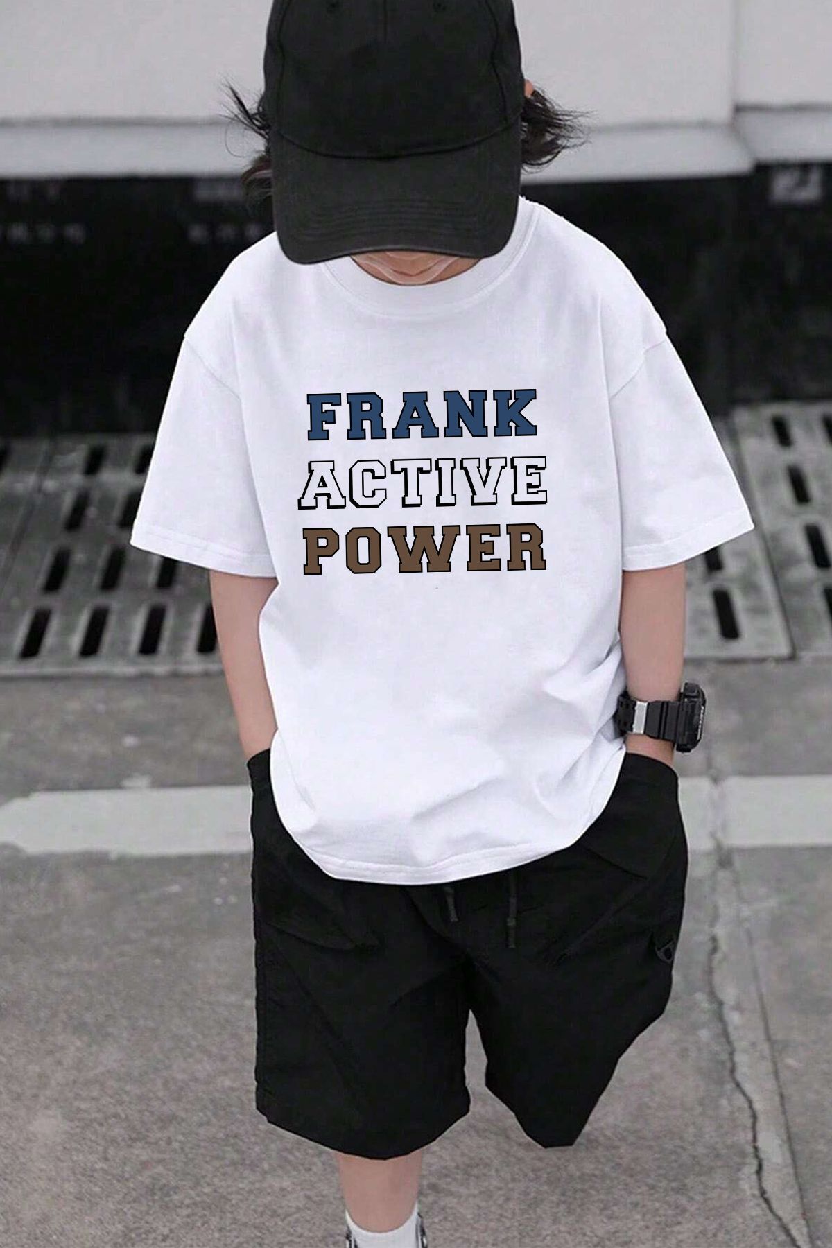 uyguntarz Çocuk Frank Active Power Baskılı Pamuklu Tshirt