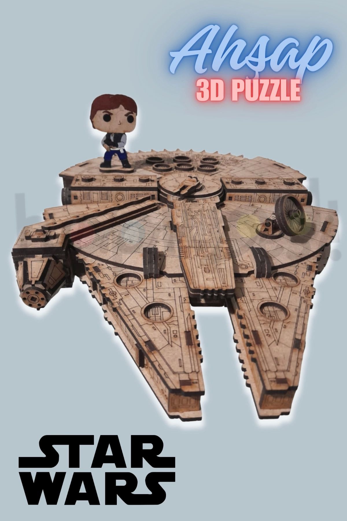 Lopard 3d Ahşap Puzzle Star Wars Millennium Falcon Yapboz Savaş Uzay Gemisi Puzzle Hobi Seti ve Yapıştırıcı