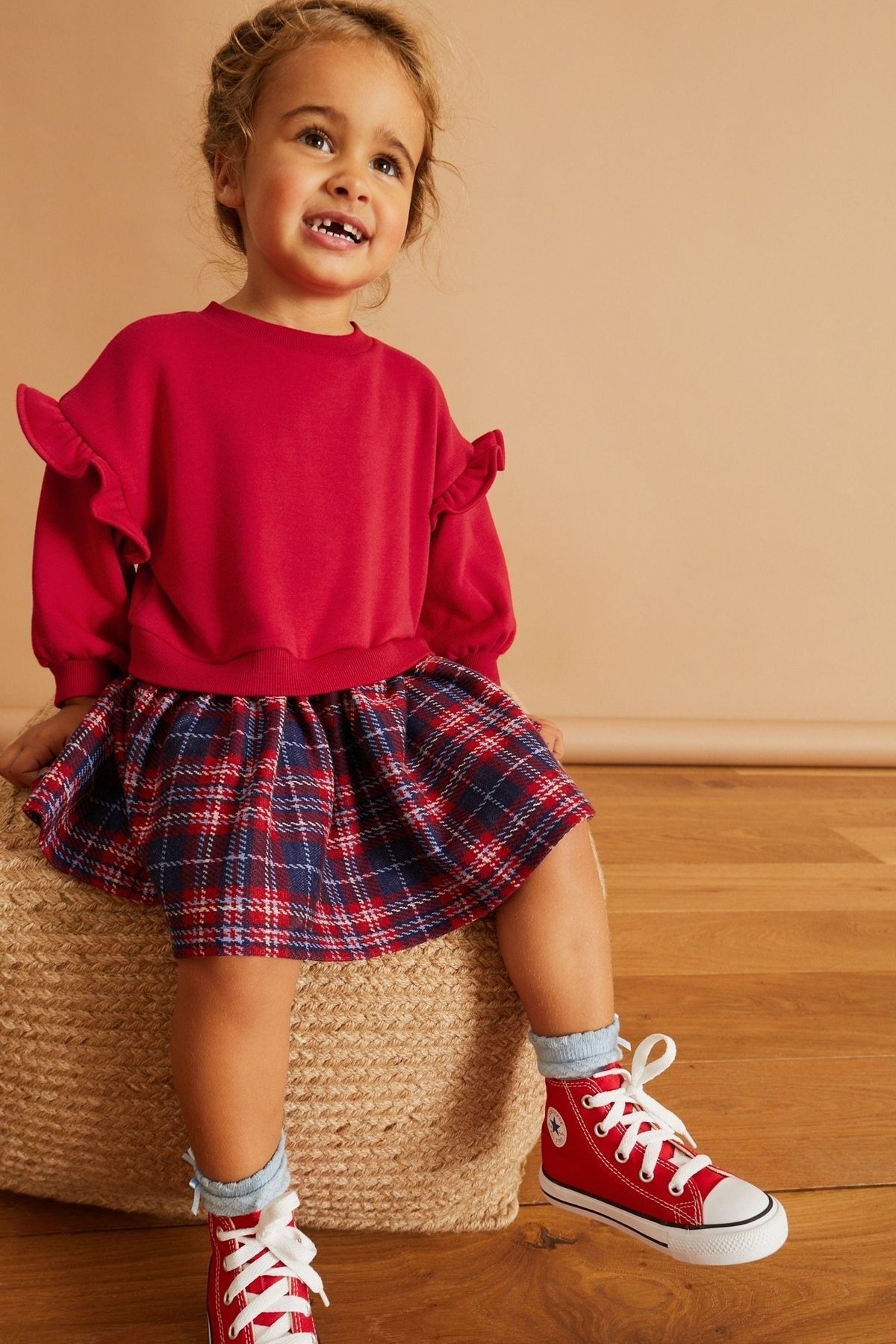 Next Baby New Cotton Red Plaid Dress