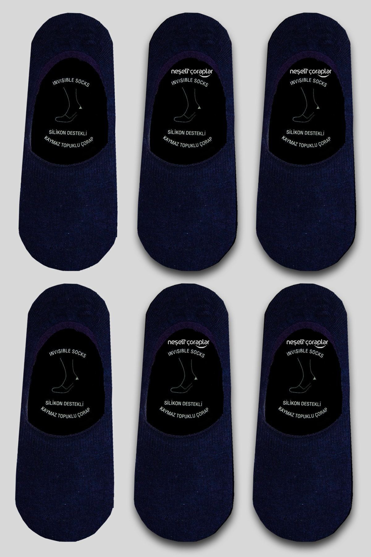 Neşeli Çoraplar 6'lı Lacivert Babet Çorap Set