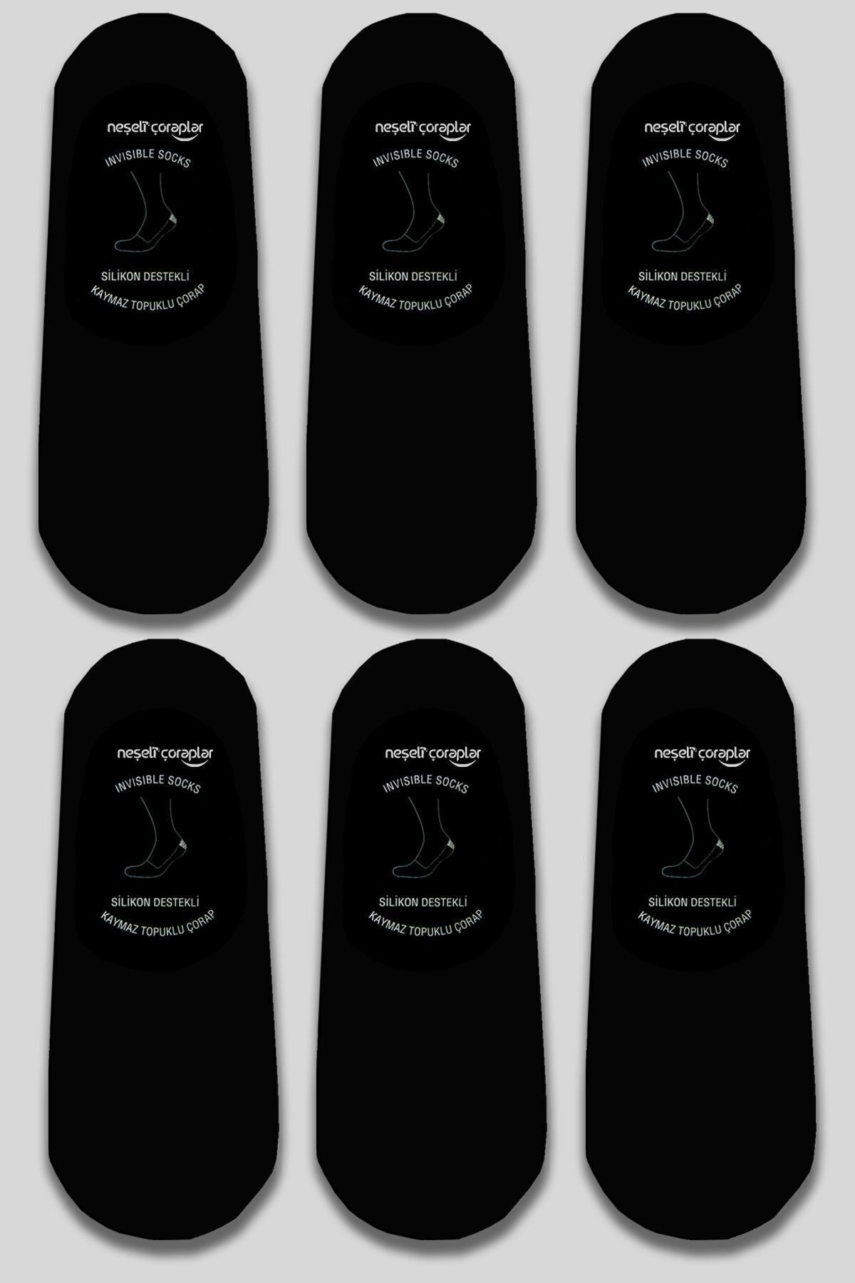Neşeli Çoraplar 6'lı Siyah Babet Çorap Set