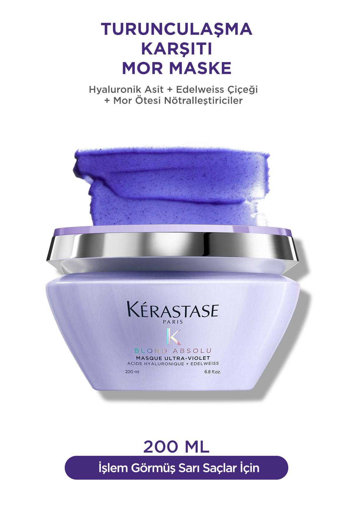 Kerastase Blond Absolu Masque Ultra Violet Açma Işlemleri Sonrası Nötralizasyon Sağlayan Maske 200 M