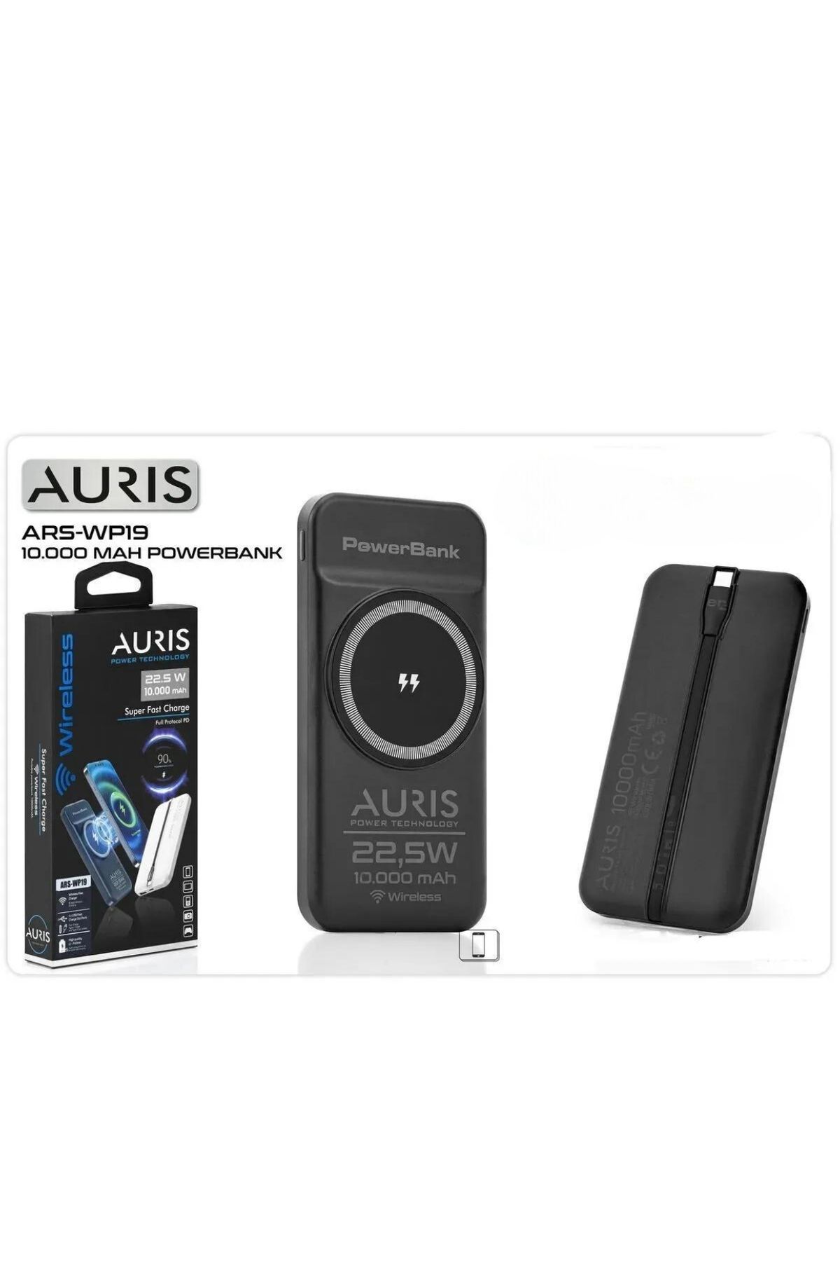 Auris AURİS ARS-MS01 5000 mAh Kablosuz Şarj Destekli Magsafe Taşınabilir Şarj Aleti Powerbank