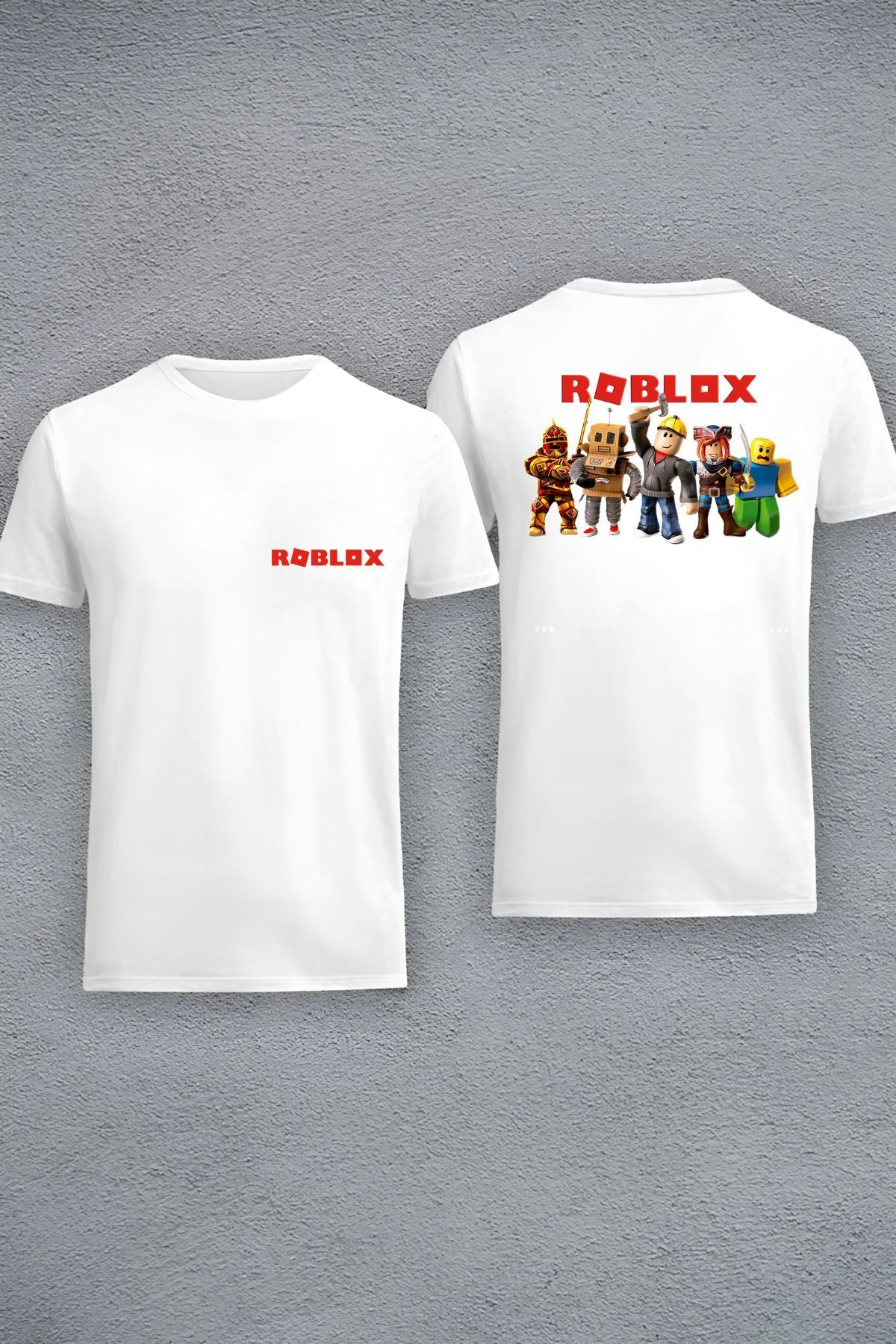 Massgai Unisex Tasarım Roblox  Baskılı Oversize %100 Pamuk T-shirt