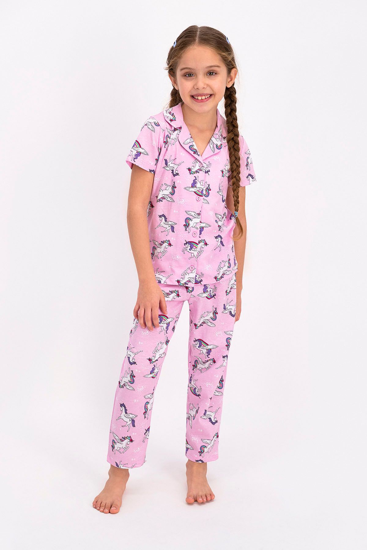 Rolypoly Rolypoly Unicorn Toz Pembe Kız Çocuk Gömlek Pijama