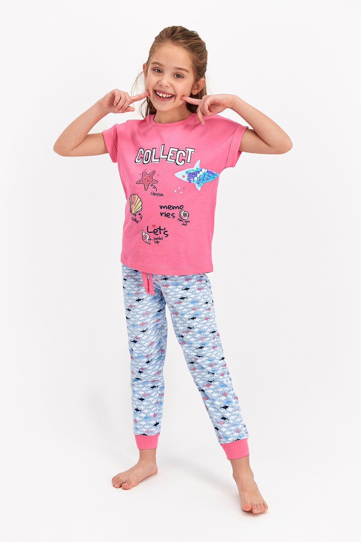 Rolypoly Rolypoly Collect Pembe Kız Çocuk Kısa Kol Pijama Takımı