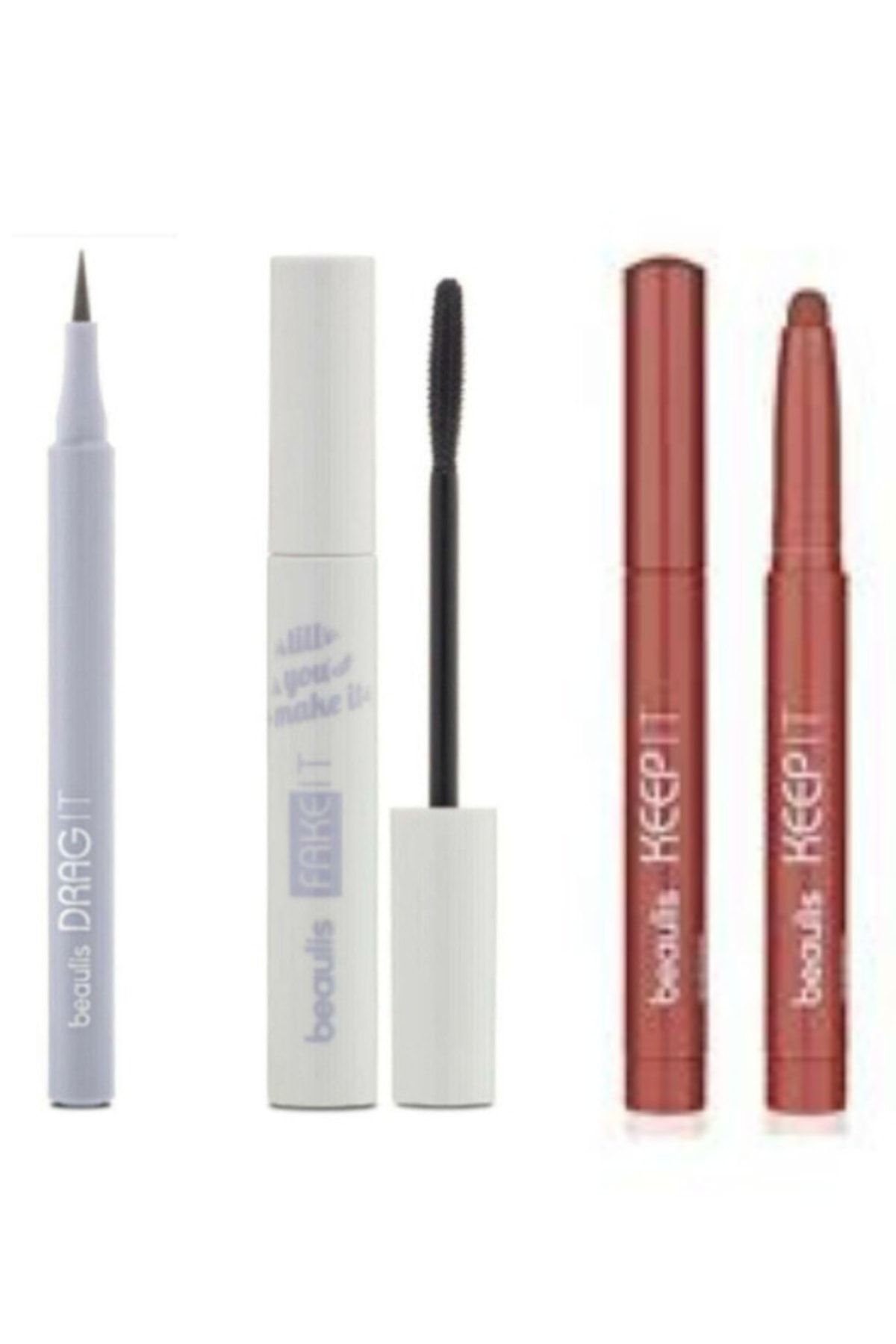 beaulis Drag It Inkpen Keçe Uçlu Eyeliner + Fake It Maskara + Keep It Ink Crayon Ruj 547 Interview