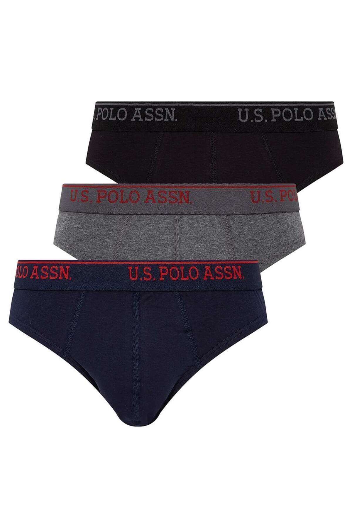 U.S. Polo Assn. Erkek Siyah - Antrasit Melanj - Lacivert 3 Lü Slip 80436