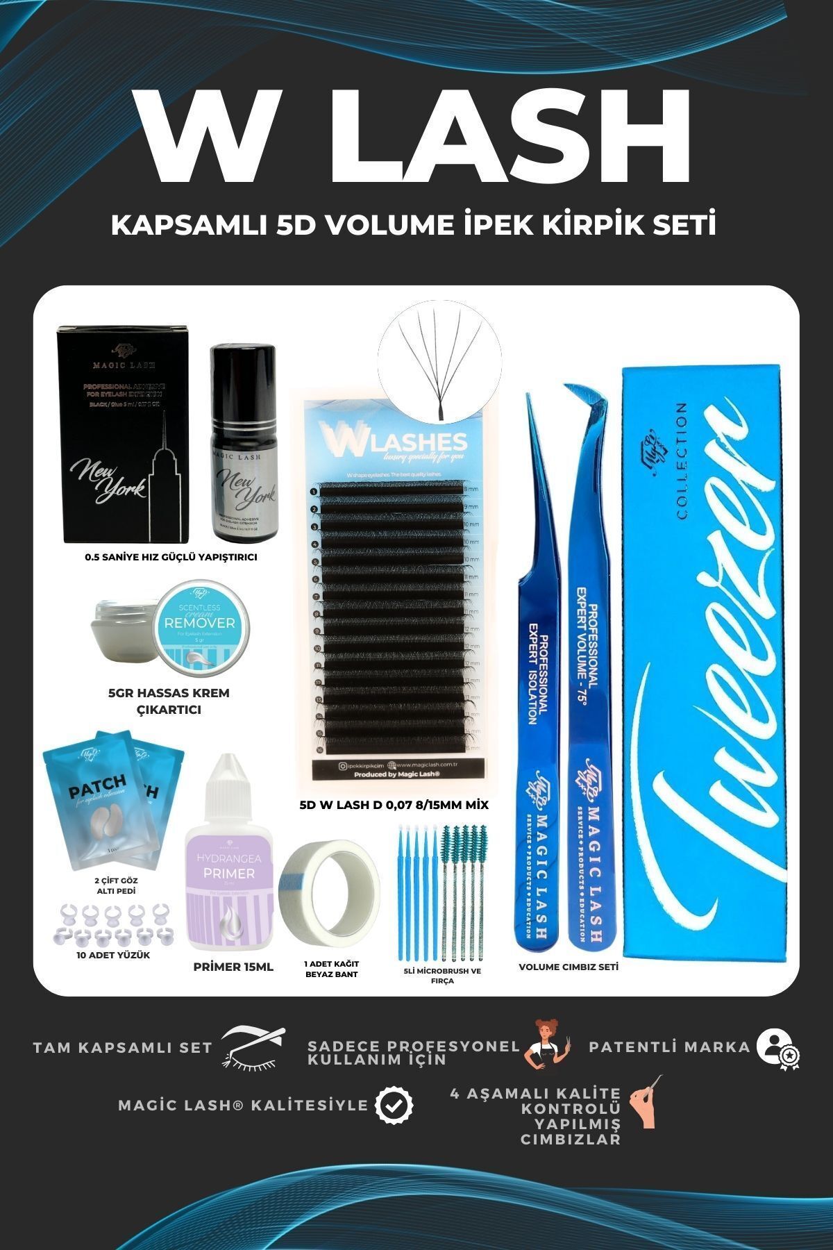 Magic Lash 5D Volume W Lash İpek Kirpik Seti