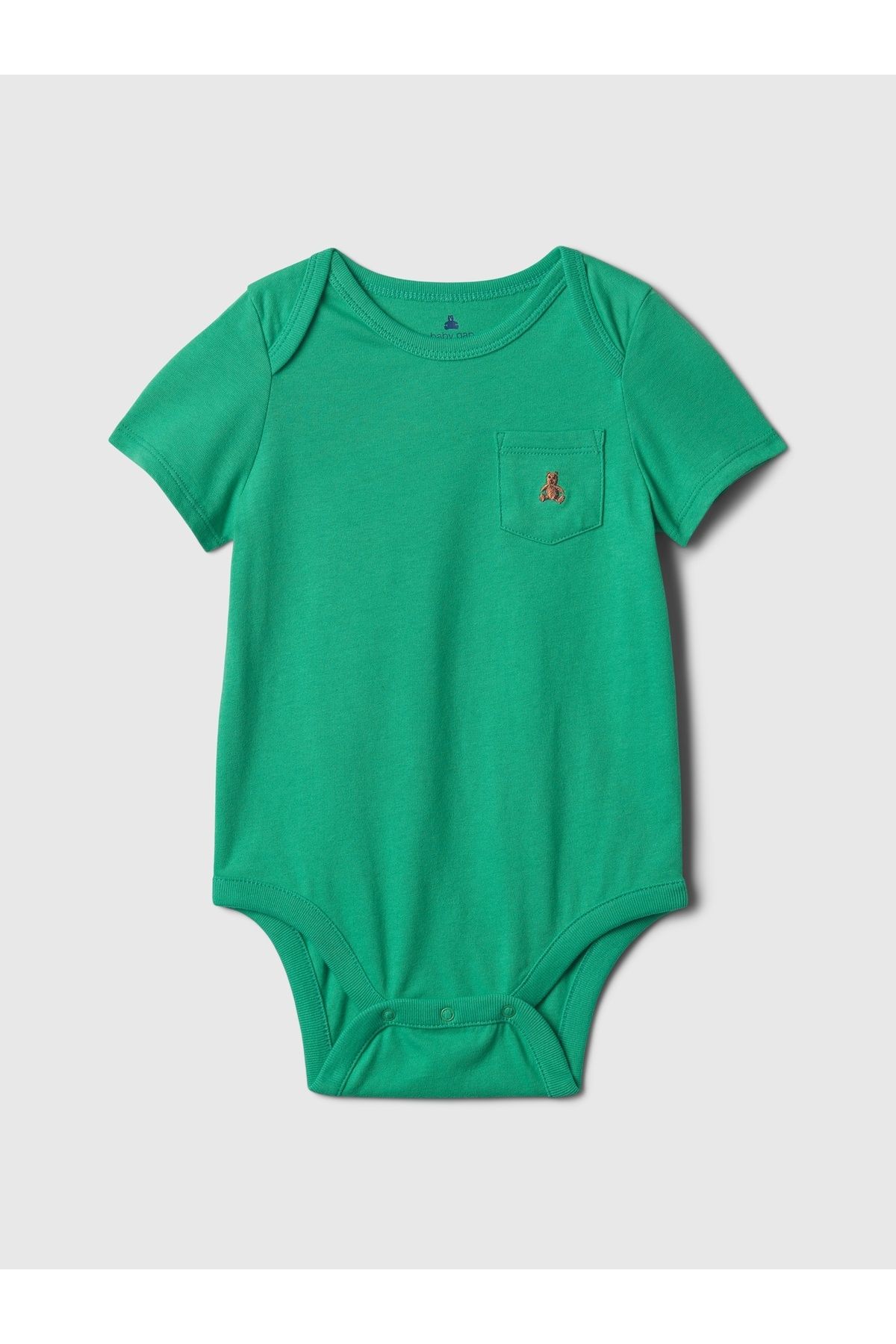 GAP Erkek Bebek Yeşil Brannan Bear İşlemeli Mix & Match Bodysuit
