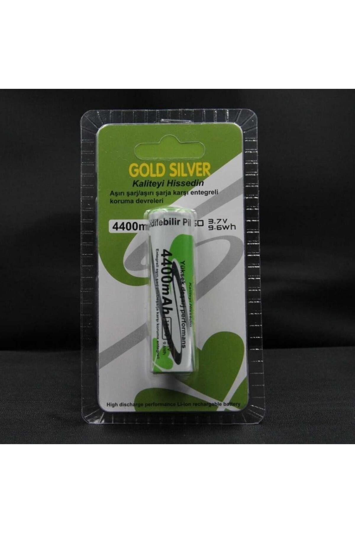 GoldSilver Gold Silver 18650 4400 mah Şarjlı Pil 5 adet