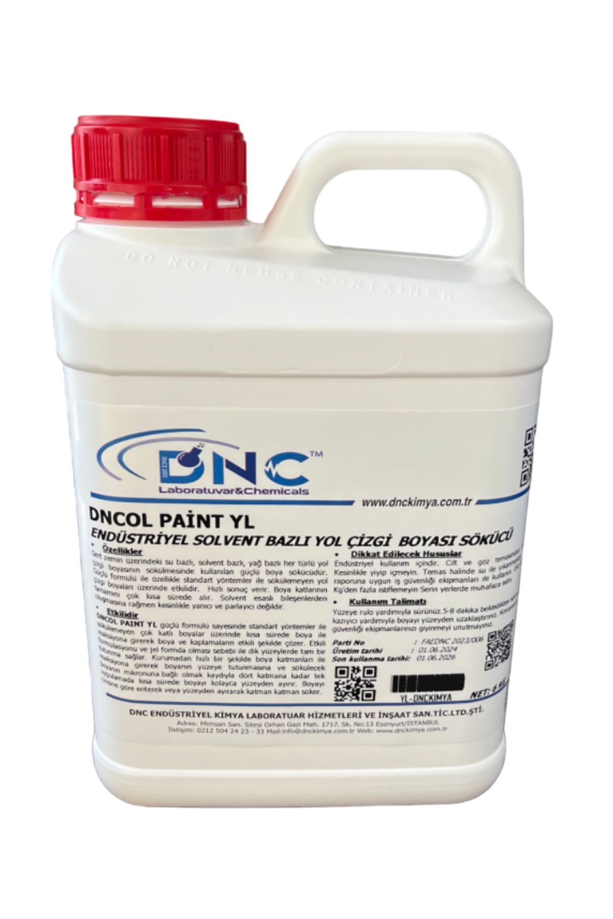 DNC Yol Çizgisi ve Asfalt Boya Sökücü Dncol Paint YL-6kg