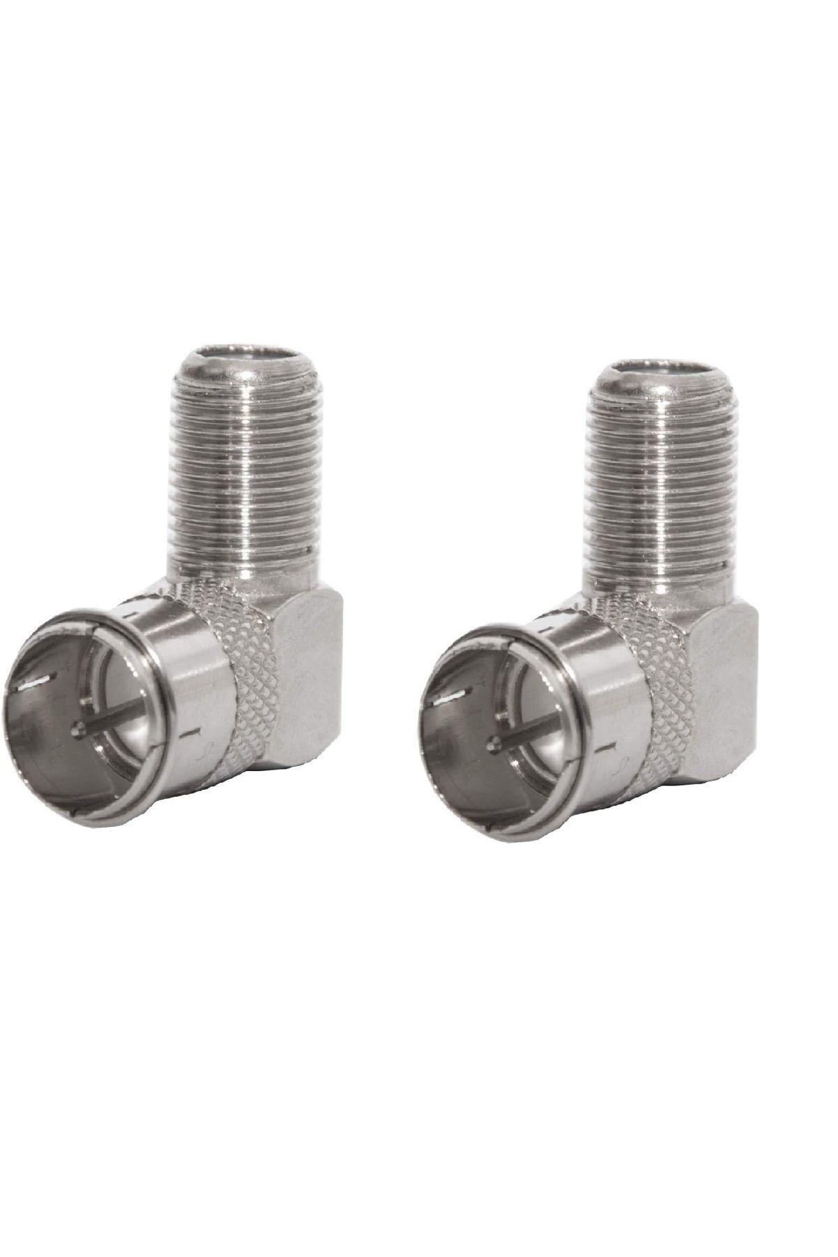 Derwell Hızlı F Konnektör L Fiş 90 Derece Anten Başlığı Quick Fiş Için F Connektör Rg6 Rg5 ( 2 Adet )