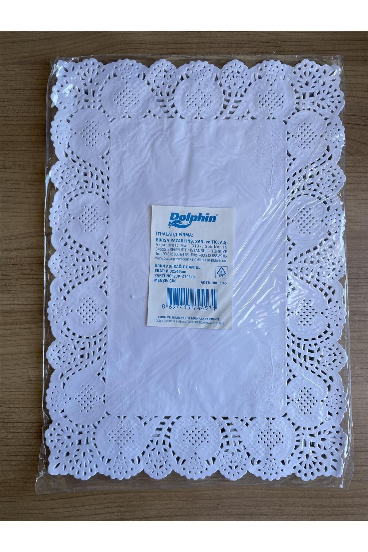 Dolphin Dikdörtgen Dantel Kağıt 32 Cm X 45 Cm 100 Adet.
