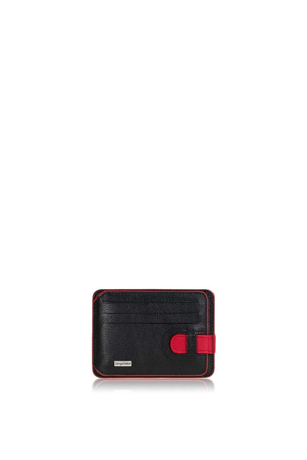 Cengiz Pakel Cengiz Pakel Hakiki Deri Kartlık 2404-siyah-kırmızı