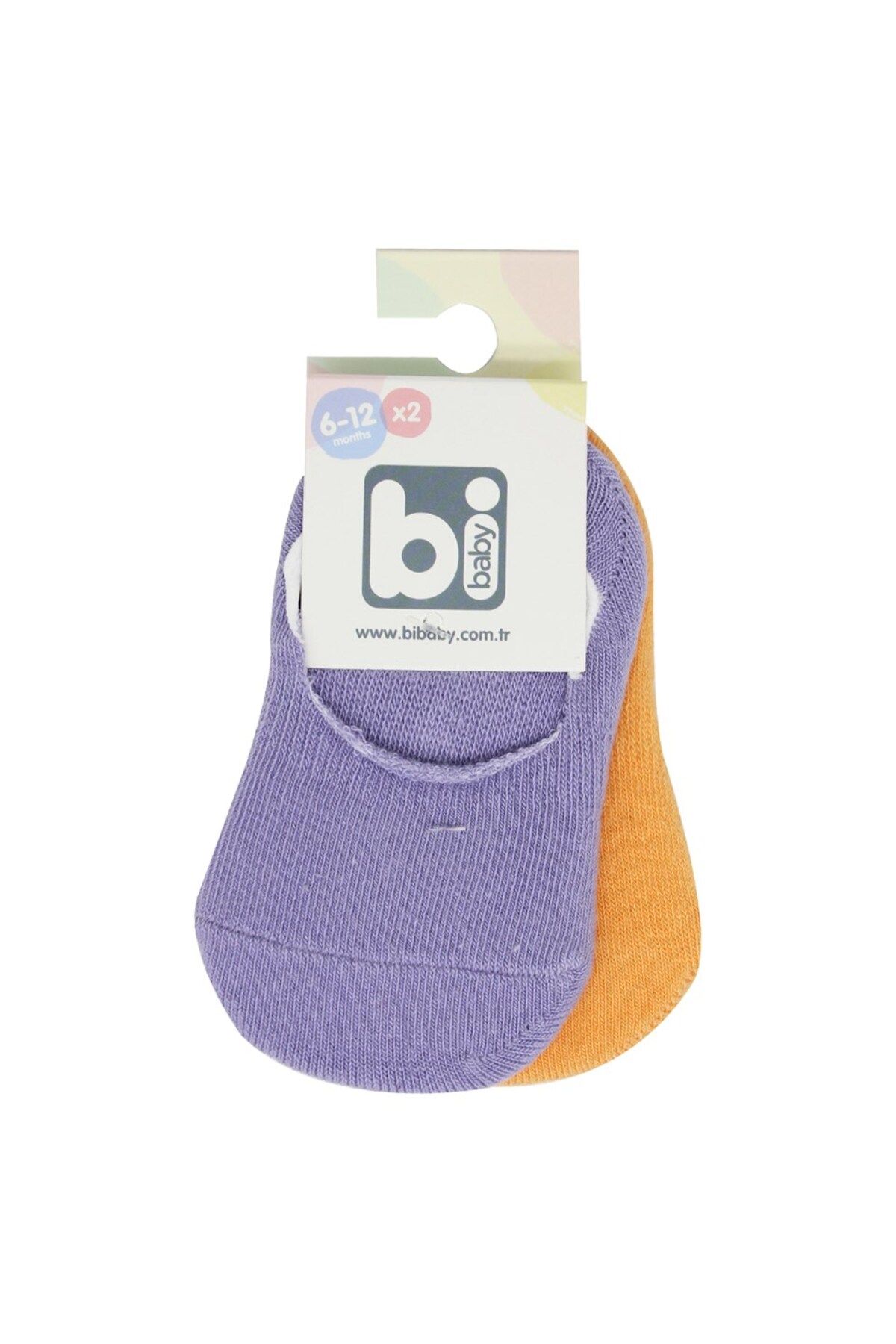 Bibaby Kız Erkek Bebek Basic Desen Silikonlu 2li Babet Çorap