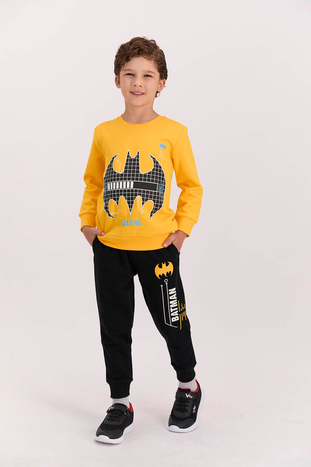 Batman Lisanslı Sarı Erkek Çocuk Eşofman Takımı