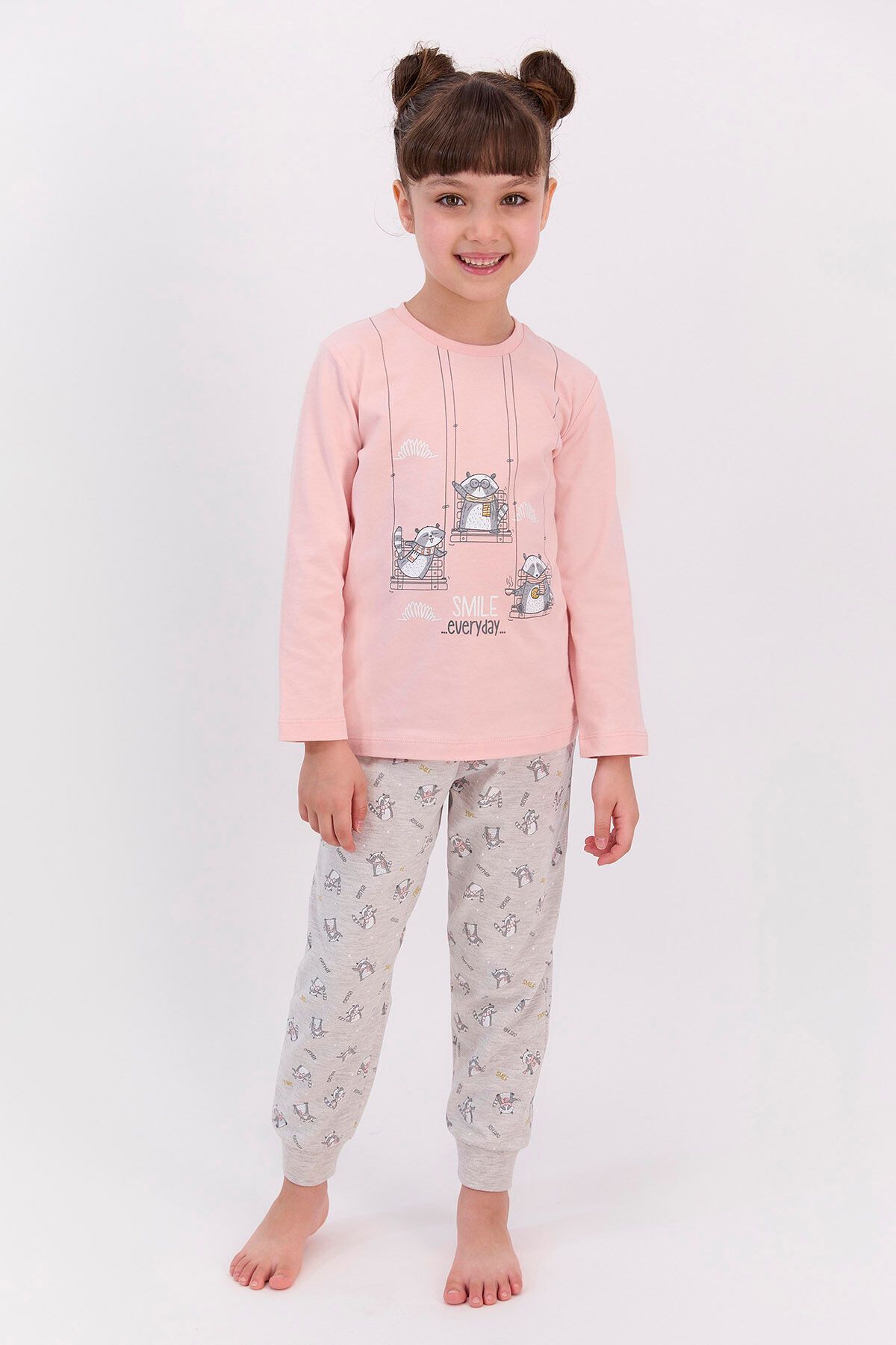 Rolypoly Smile Every Day Pudra Kız Çocuk Pijama Takımı