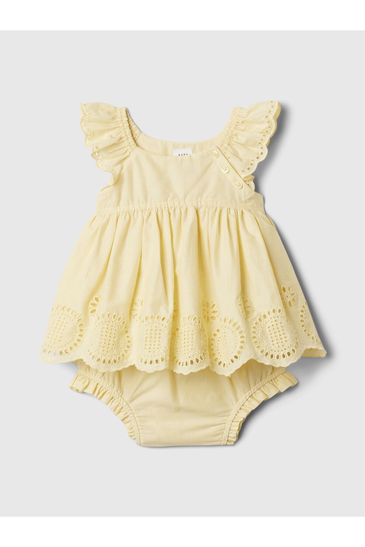GAP Erkek Bebek Sarı Fisto İşlemeli Outfit Set