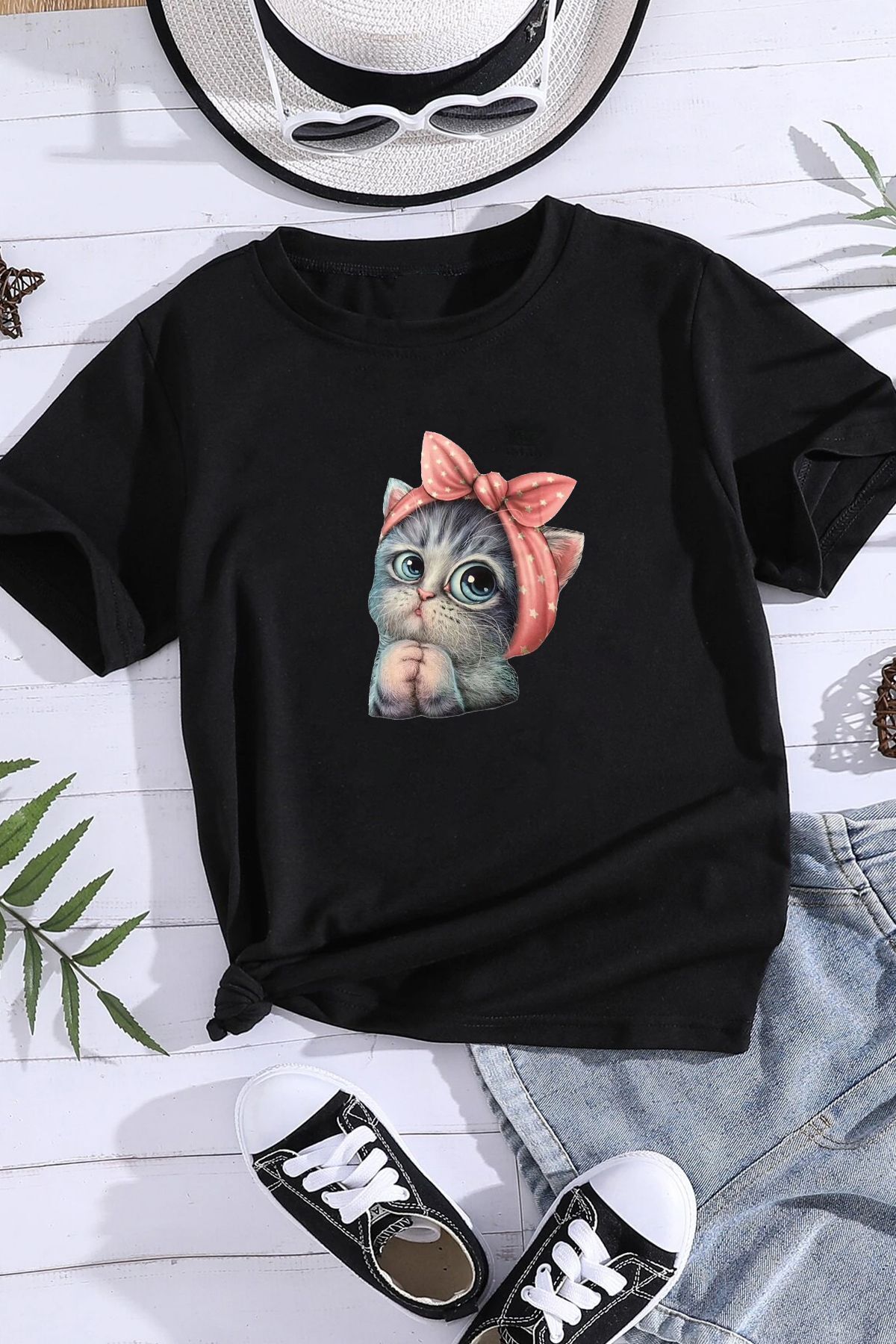 uyguntarz Çocuk Cartoon Face Pamuklu Tshirt