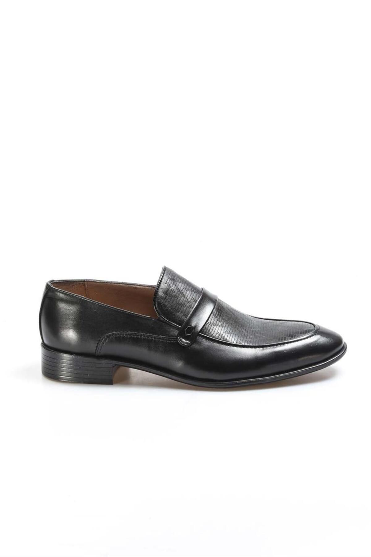 Fast Step Hakiki Deri Siyah Erkek Makosen Ayakkabı, Klasik Ayakkabı 851ma5141
