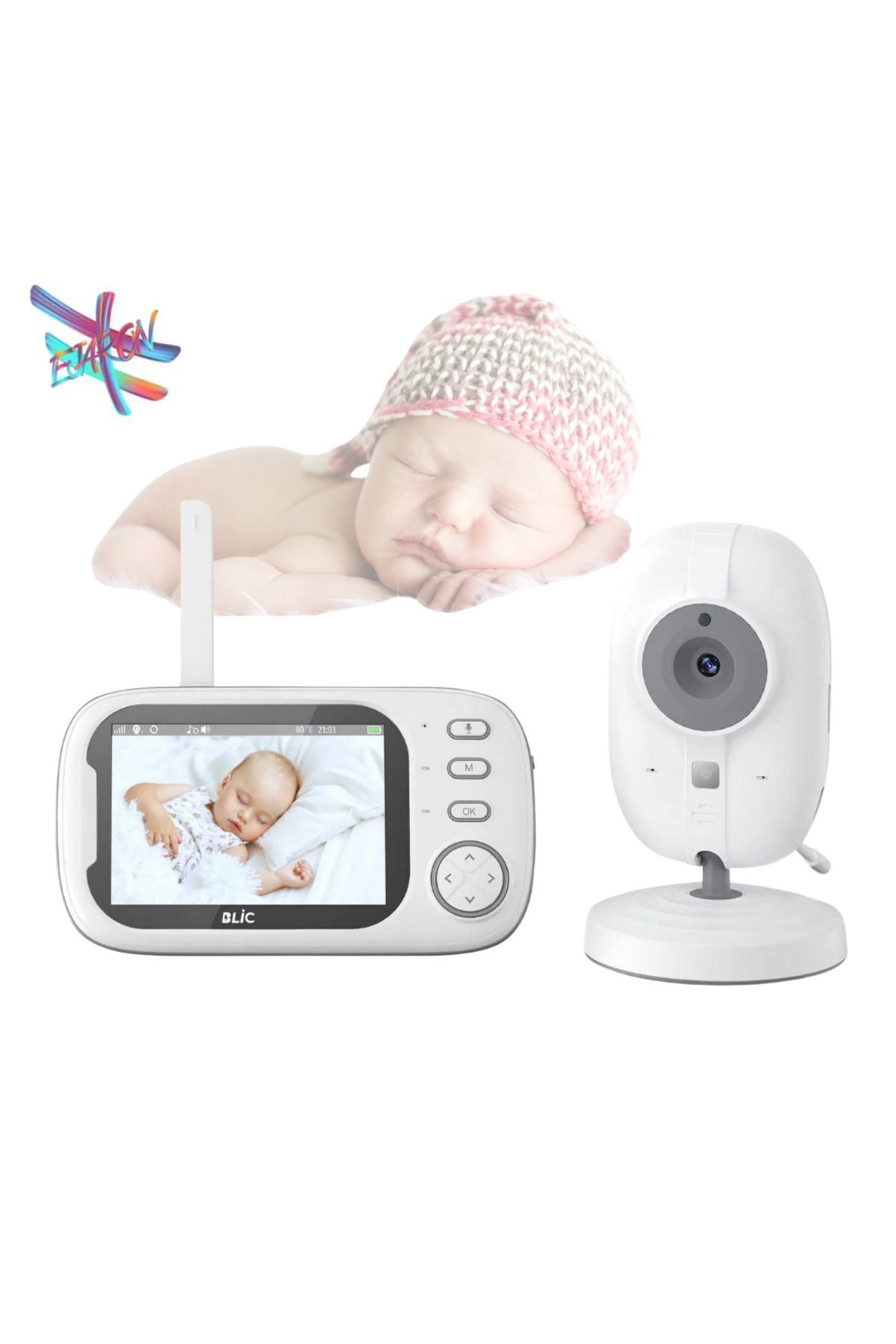 HEJARON LOBO Gece Görüşlü Bebek Monitörü -Bebek Izleme Kamerası Oda Sıcaklığı Kontrollü Kablosuz