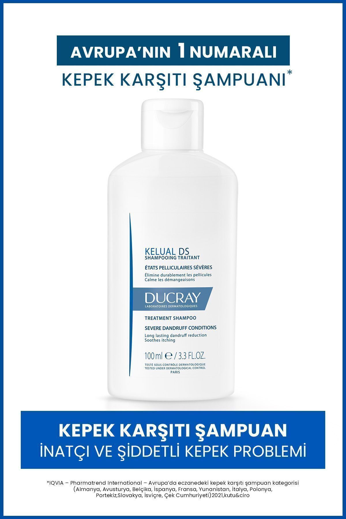 Ducray KELUAL DS SHAMPOO STUBBORN AND SEVERE ANTİ-DANDRUFF SHAMPOO 100ML DEMBA4752