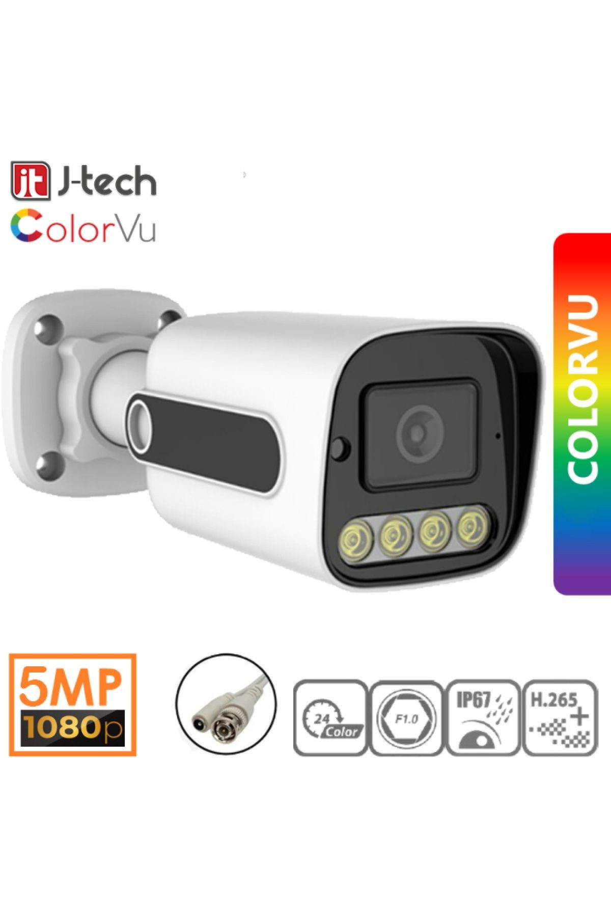 J-TECH 3010 5mp Sony Lens Gece Renkli Warm Light 1080p Ahd Güvenlik Kamera