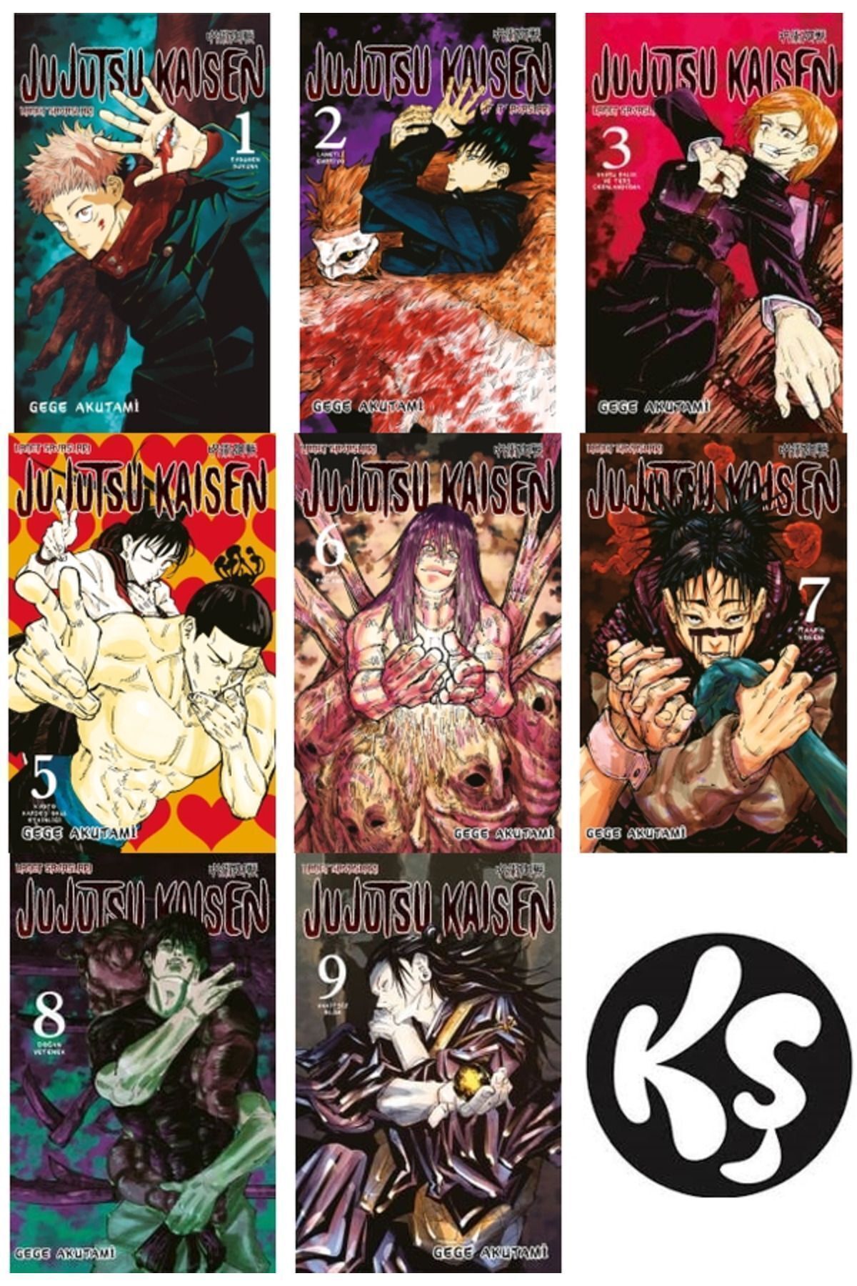 Gerekli Şeyler Yayıncılık Jujutsu Kaisen 1-2-3-5-6-7-8-9 manga seti (8 kitap)