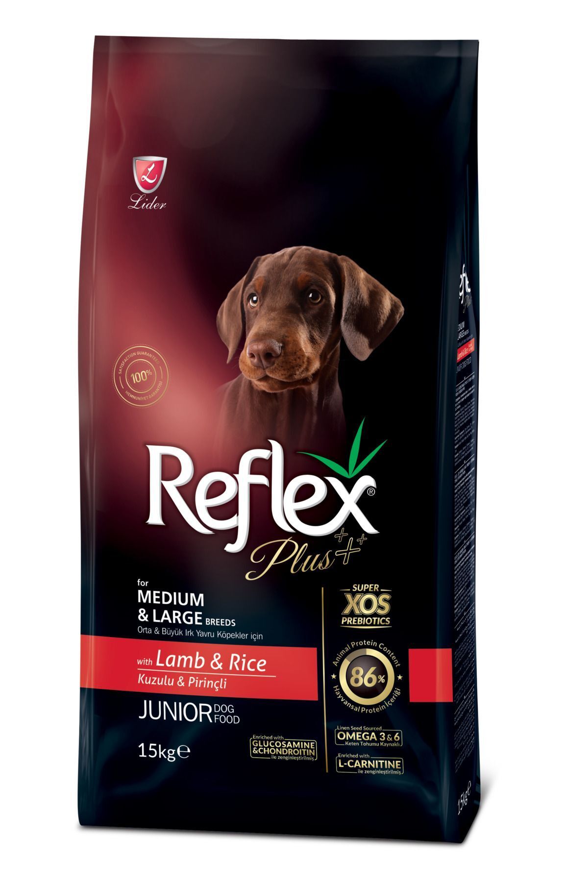 Reflex Plus Orta Ve Büyük Irk Kuzulu Ve Pirinçli Yavru Köpek Maması 15 Kg
