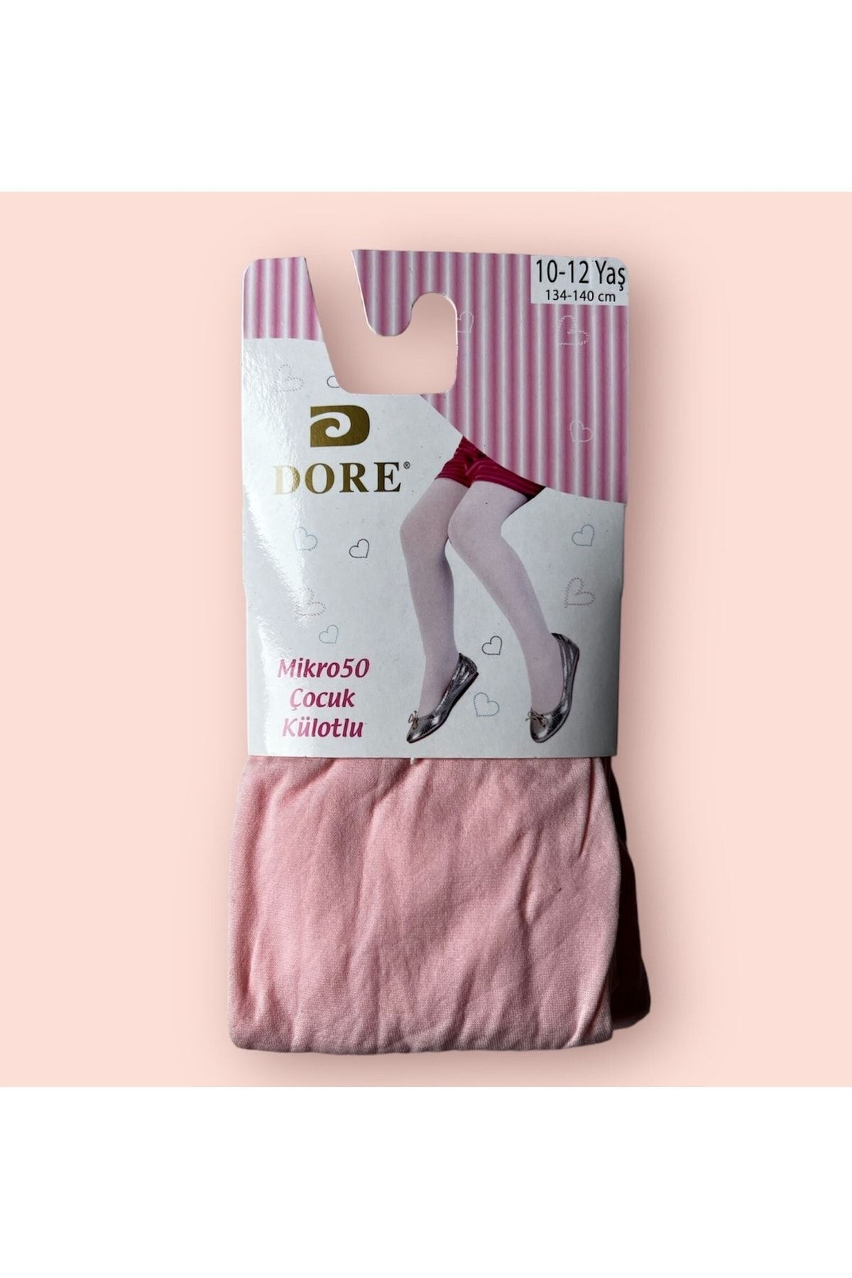 DORE Çocuk Somon Rengi Mikro 50 Düz Mus Külotlu Çorap