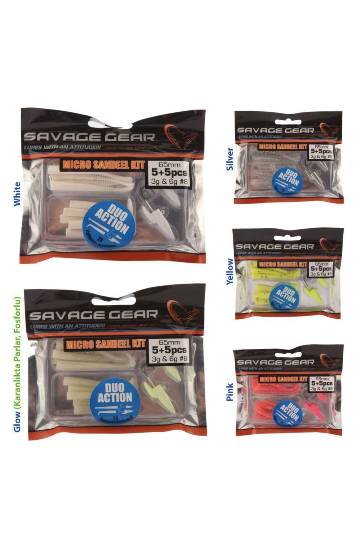 Savage Gear Lrf Micro Sandeel Kit (2 JİGHEAD 10 SİLİKON) Yem Seti White