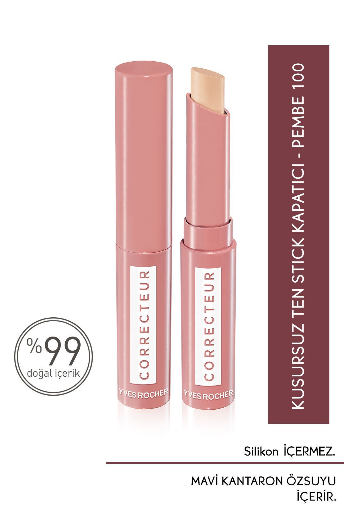 Yves Rocher Kusursuz Ten Stick Kapatıcı-1.4 G-pembe 100 + Göz Makyajı Temizleme Pedi