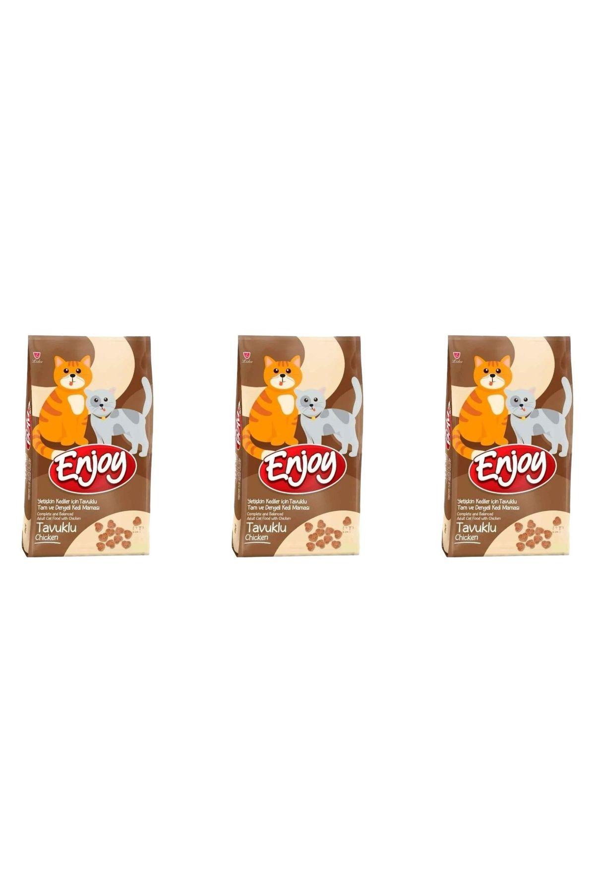 Enjoy Tavuklu Yetişkin Kedi Maması 1 Kg x 3 Adet