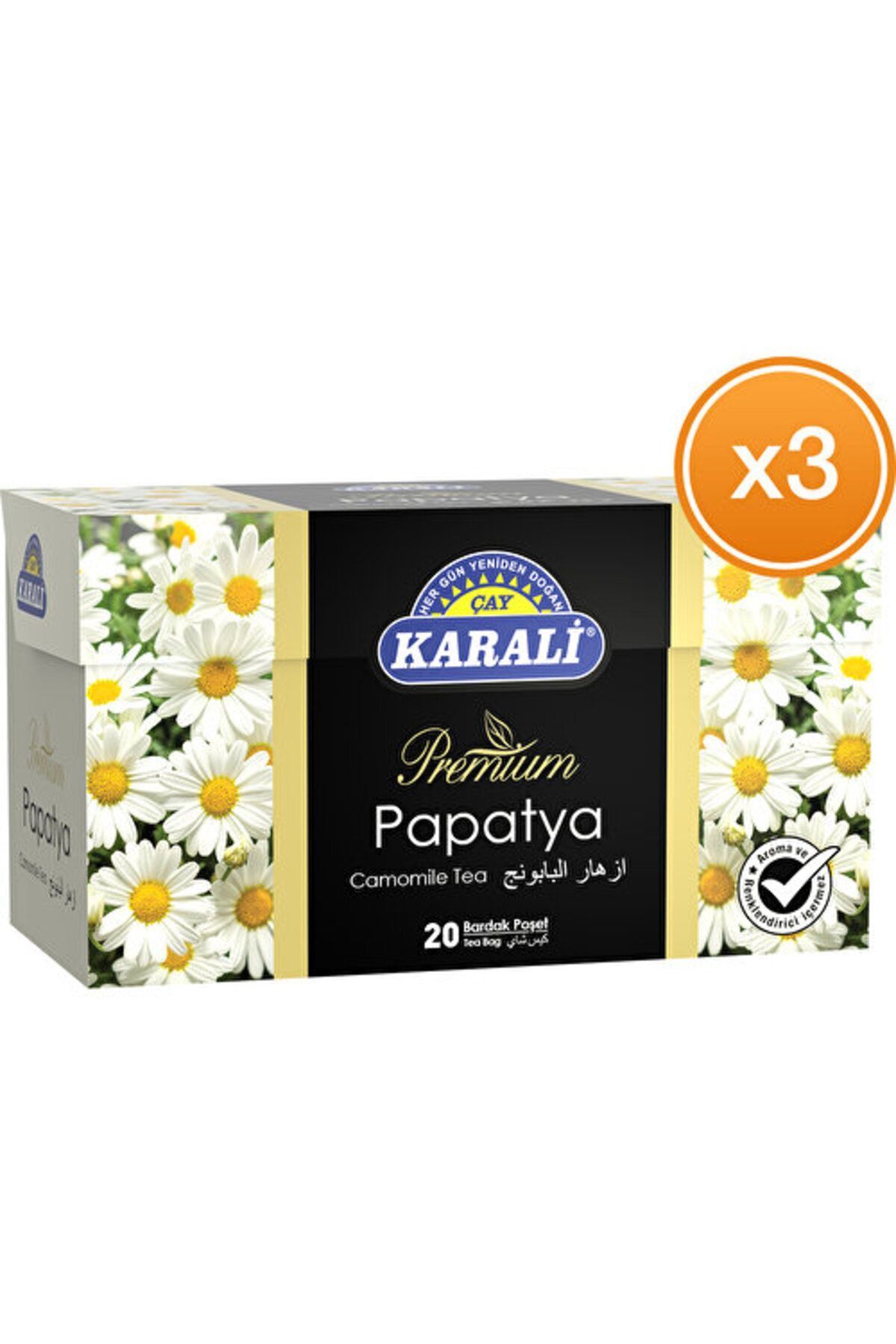 Karali Çay Premium Papatya Çay 1,5 gr 20 Li X 3 Adet