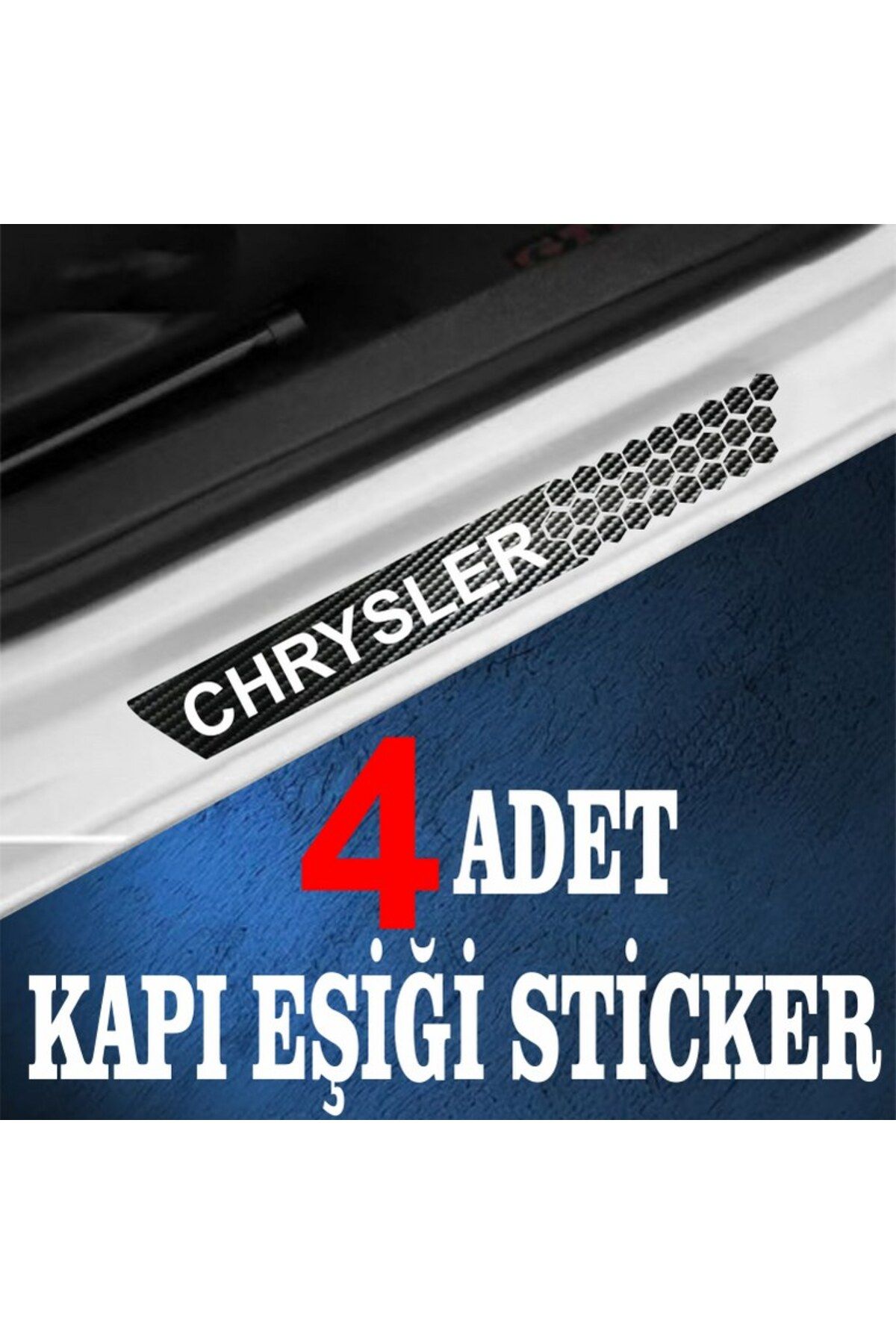 Genel Markalar Chrysler Uyumlu Özel Oto Kapı Eşikleri Sticker Karbon 4 Adet