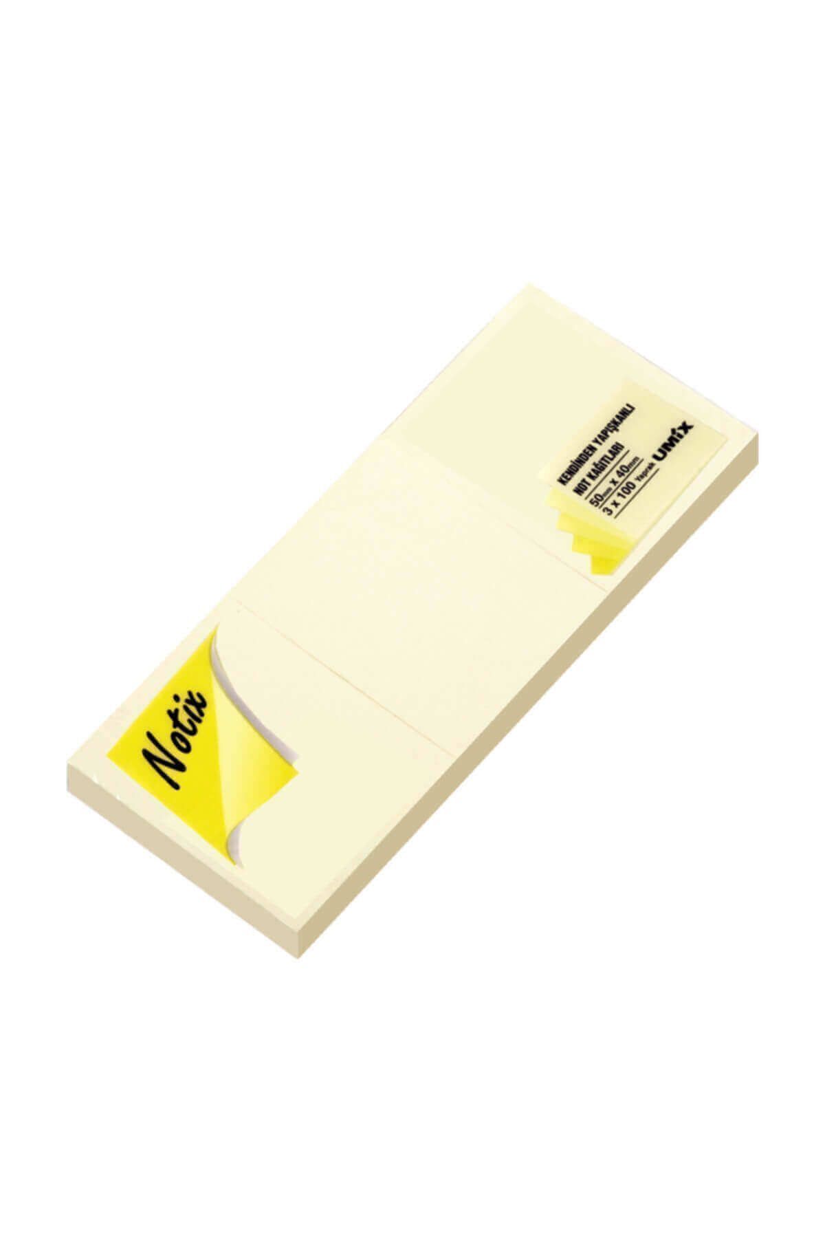 Umix Postit Yapışkanlı Notluk Sarı 3x100 Yaprak 50x40 mm