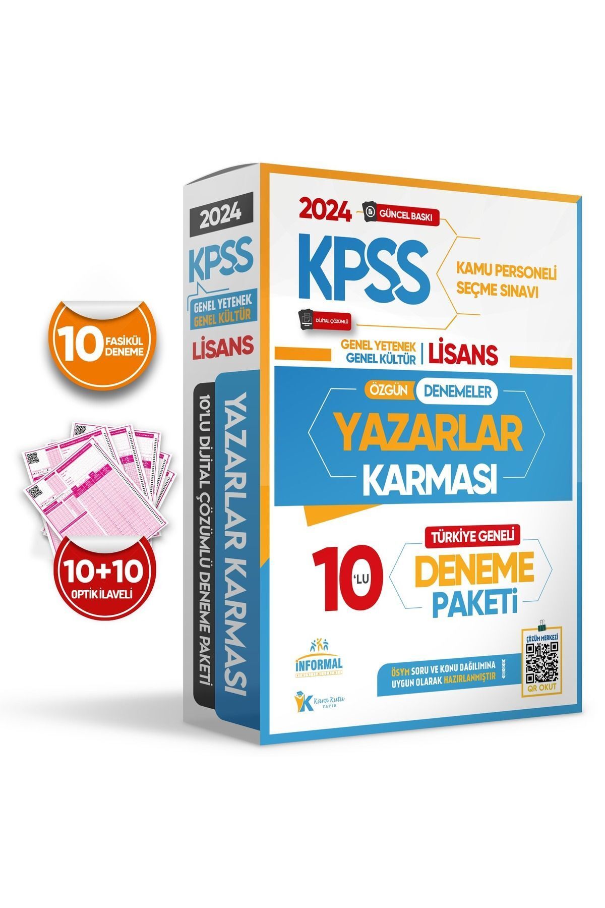 İnformal Yayınları 2024 Kpss Lisans Gy-gk Yazarlar Karması Türkiye Geneli Kurumsal 10lu Dijital Çözümlü Deneme
