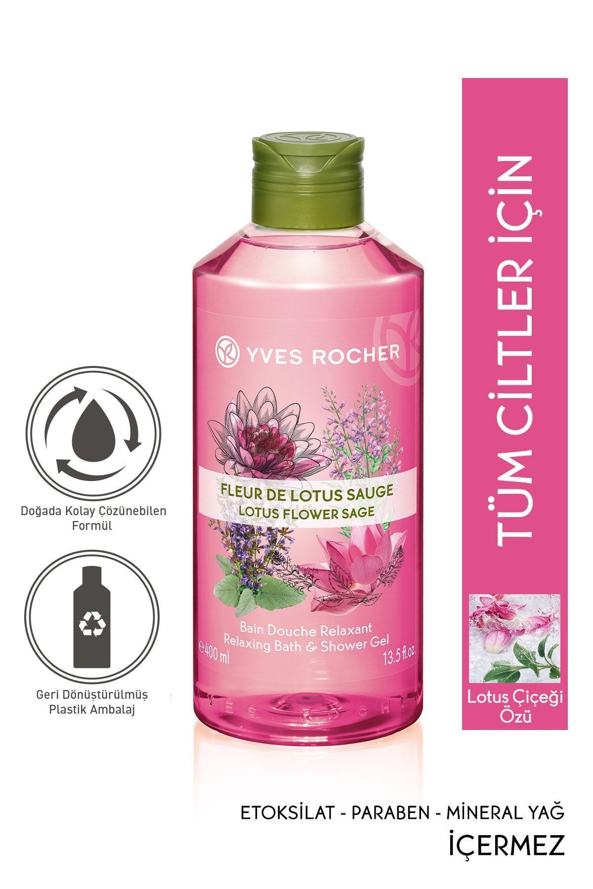 Yves Rocher Nemlendirici Duş Jeli - Yatıştırıcı Lotus Çiçeği Adaçayı - 400ml-41850